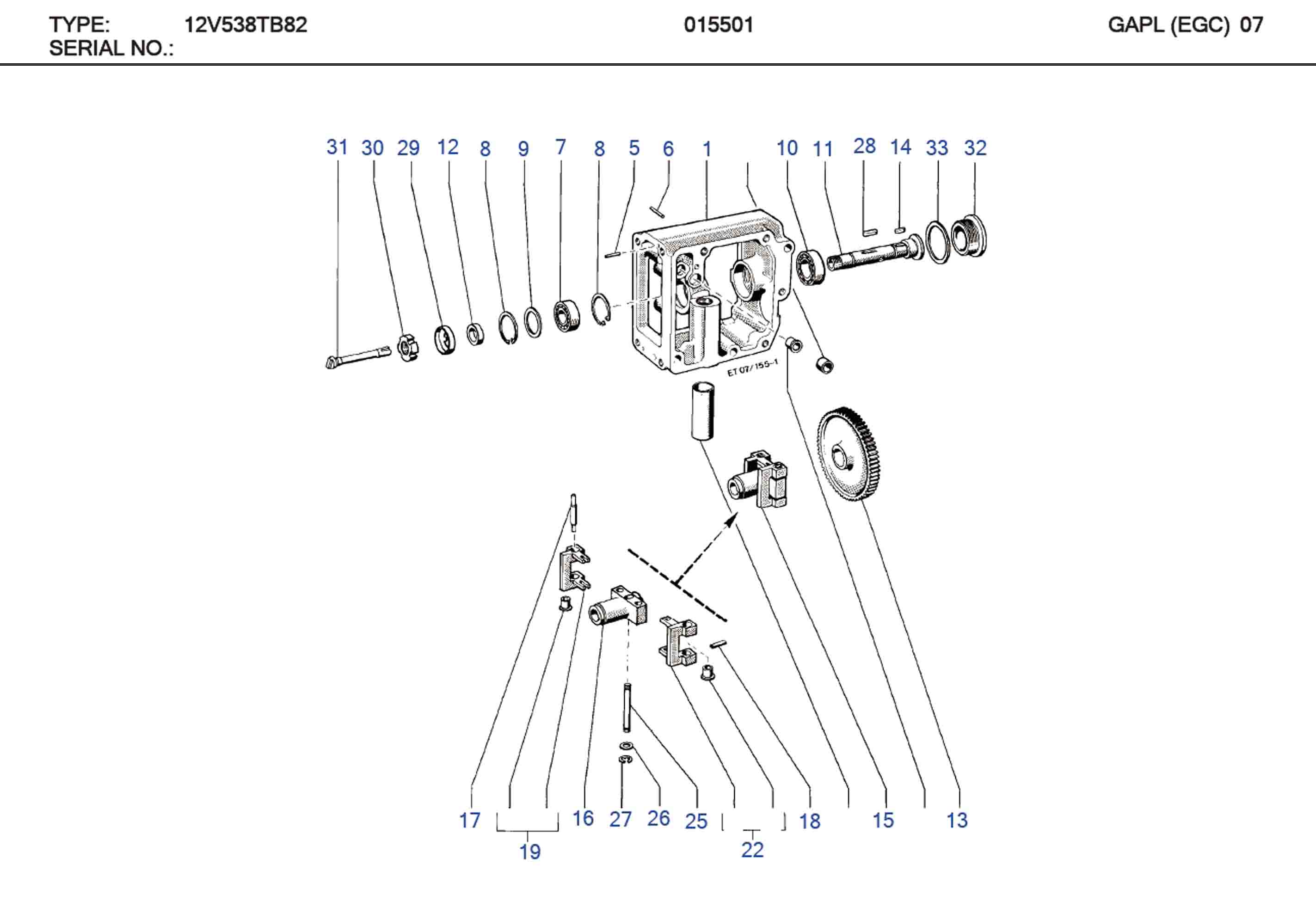 MTU 135L45018/1 Technical Engineering Exploded View