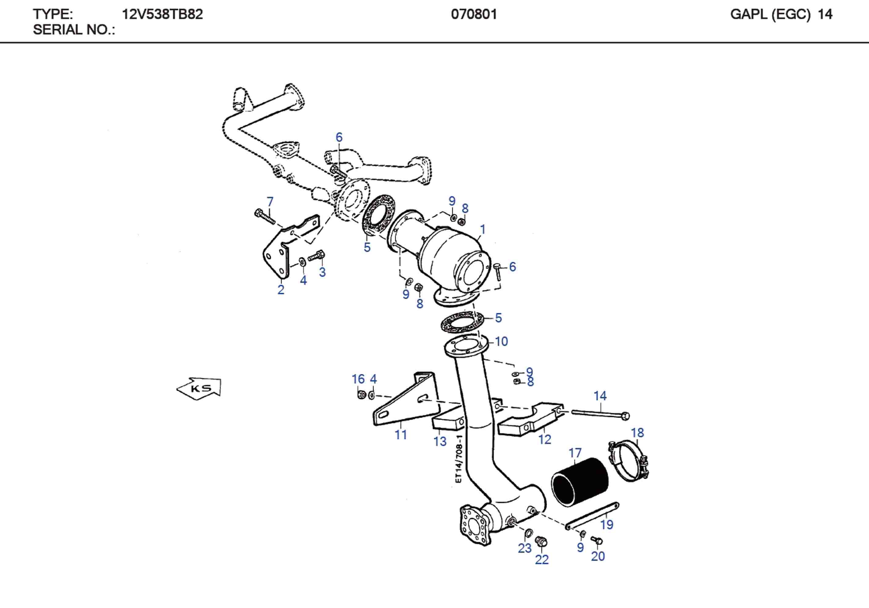 MTU 514D19001/1 Technical Engineering Exploded View