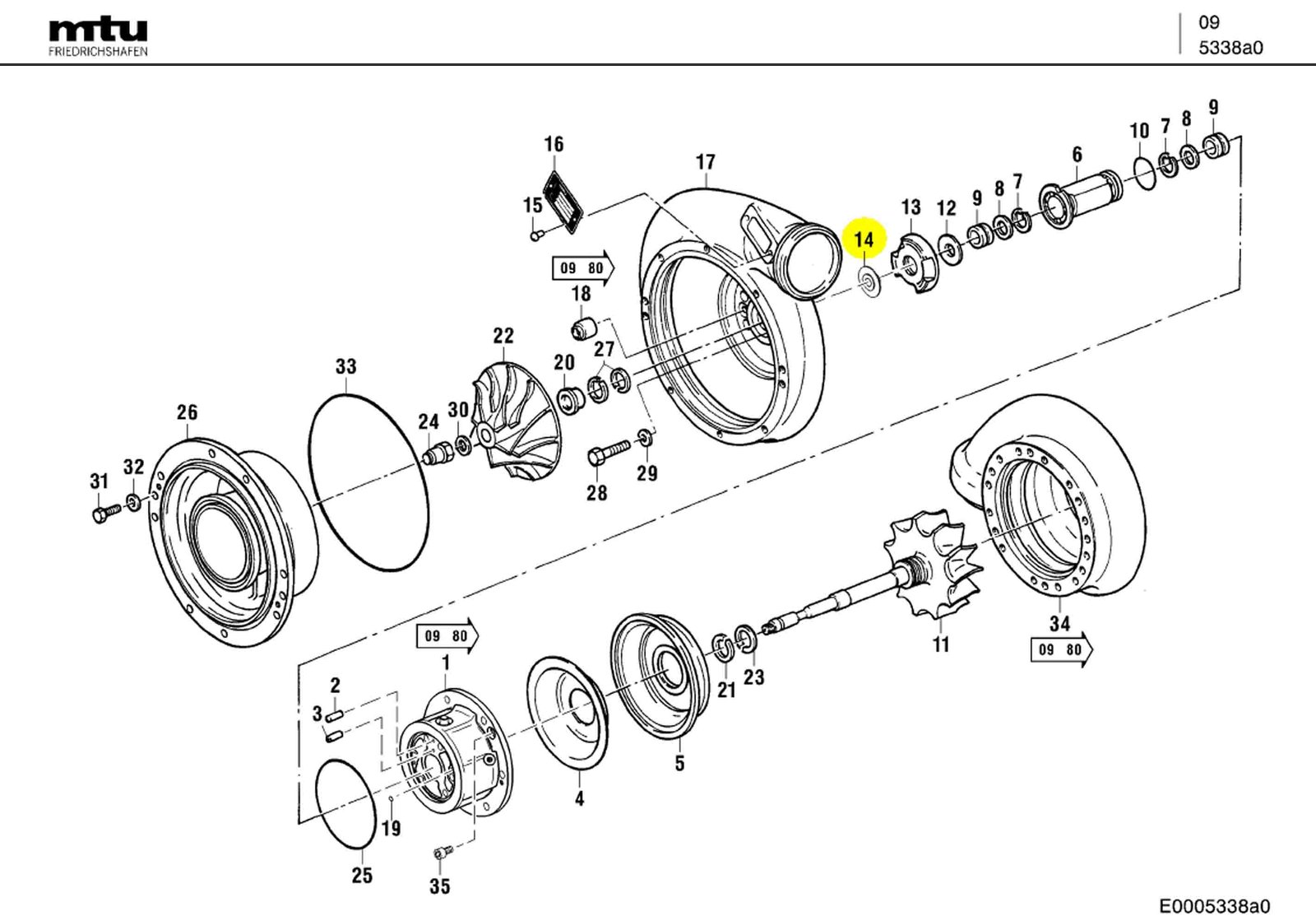 MTU X00018687 Technical Engineering Exploded View