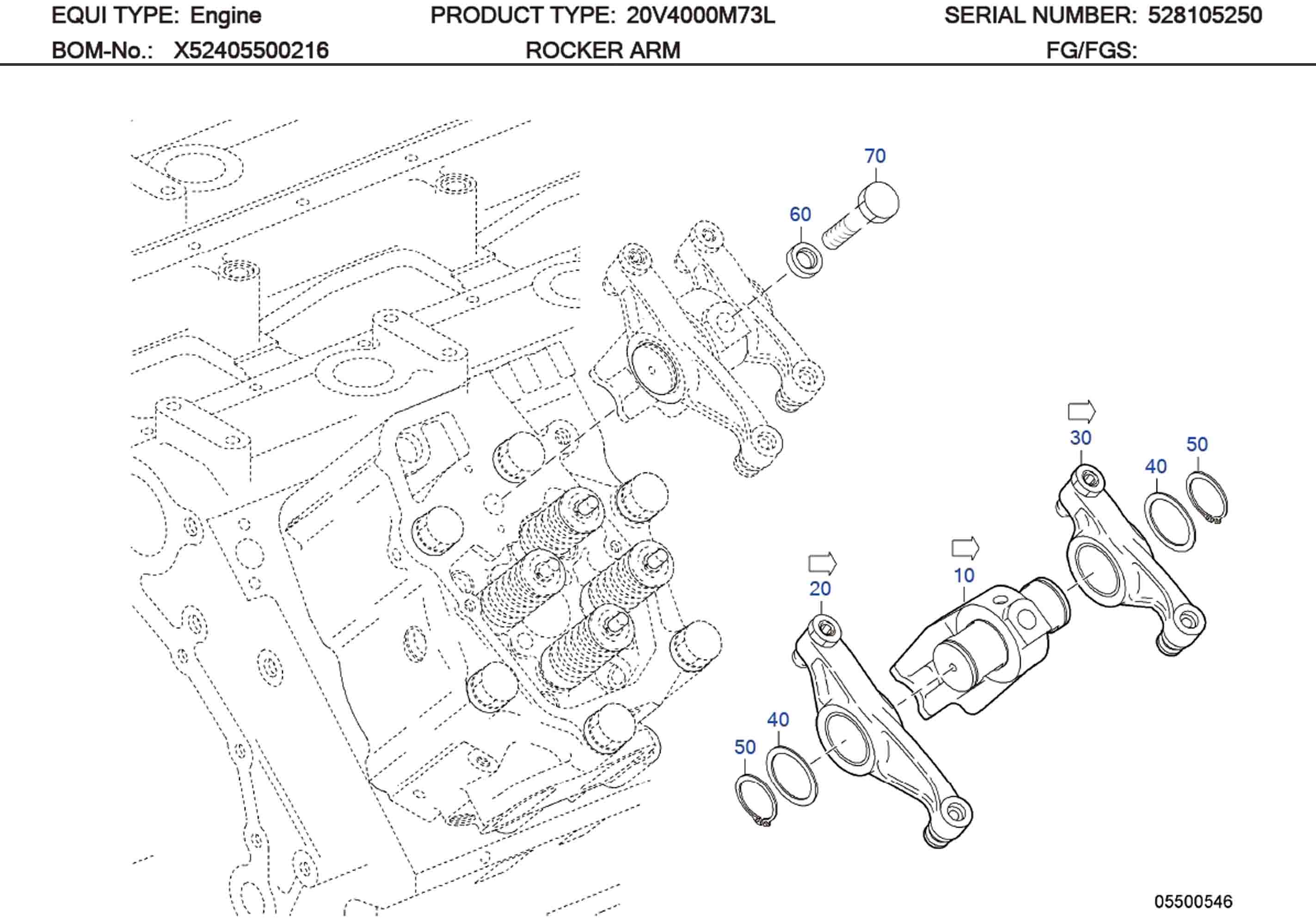 MTU X52499100774 Technical Engineering Exploded View