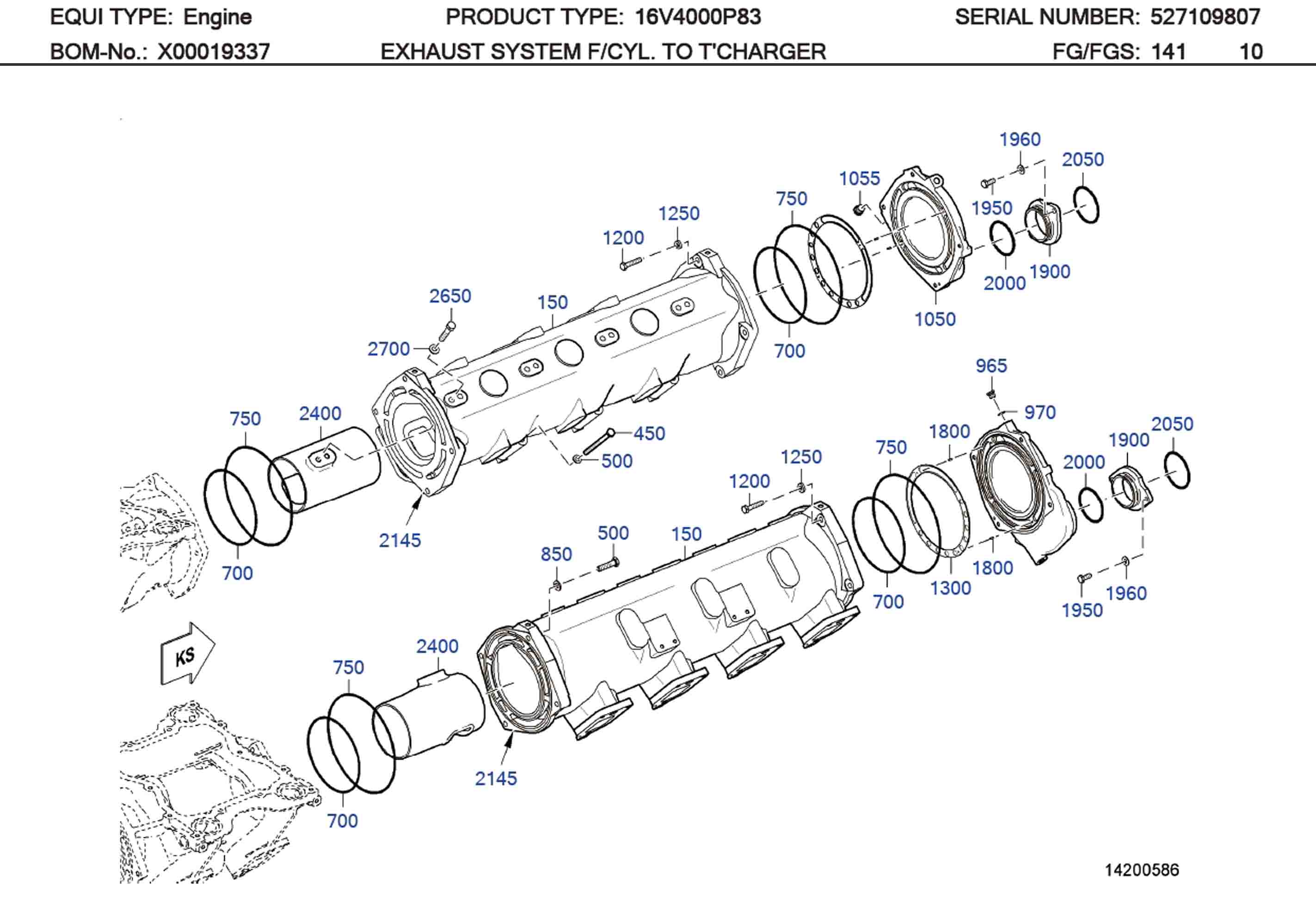 MTU 0299976748 Technical Engineering Exploded View