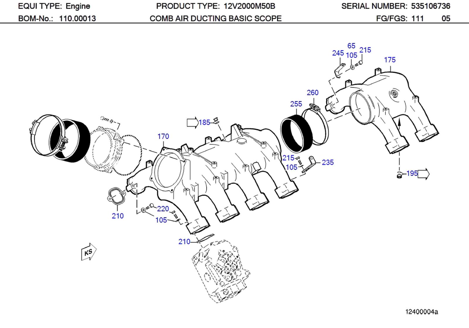 MTU 4571410080 Technical Engineering Exploded View