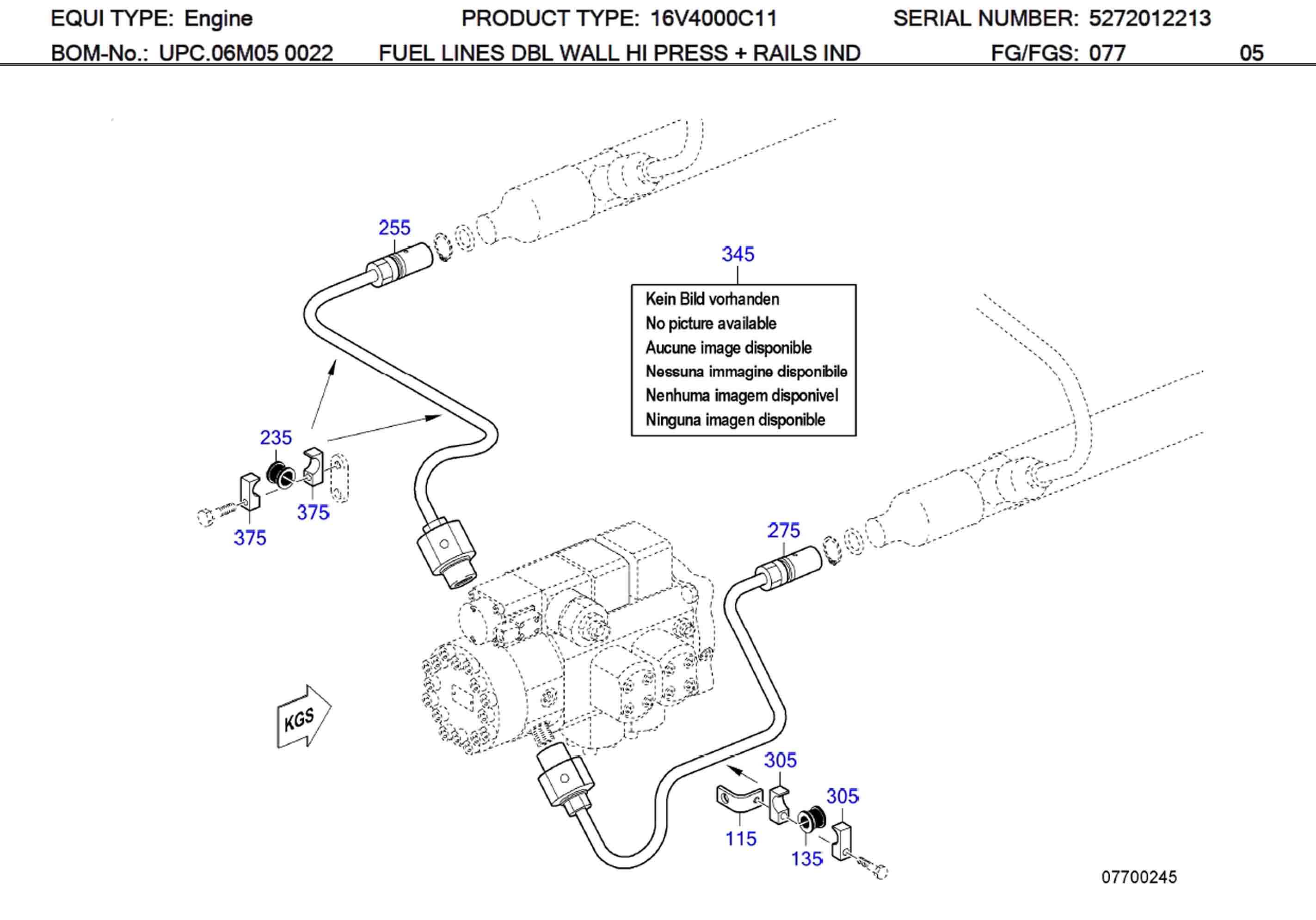 MTU 700325022114 Technical Engineering Exploded View