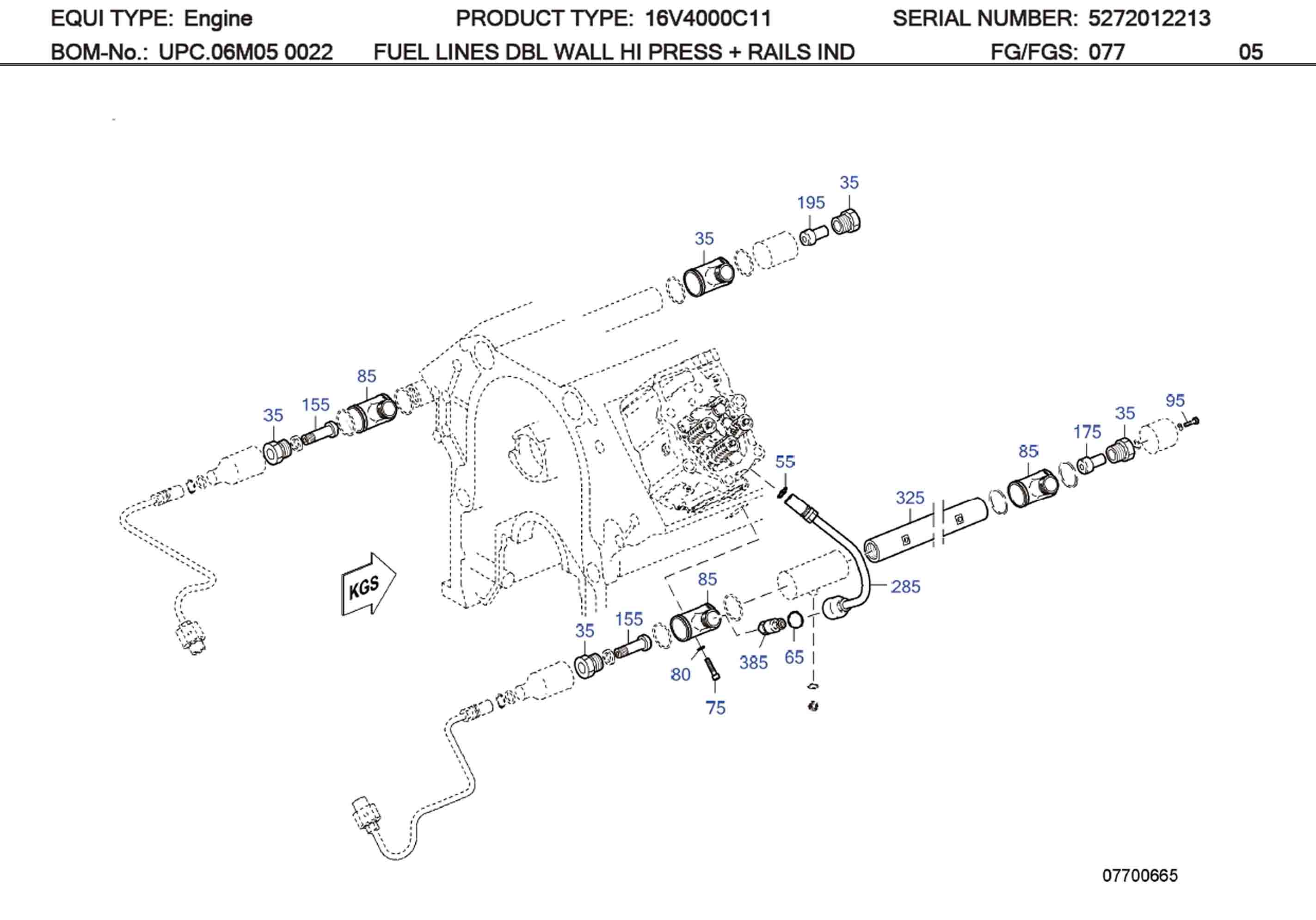 MTU X52407800004 Technical Engineering Exploded View
