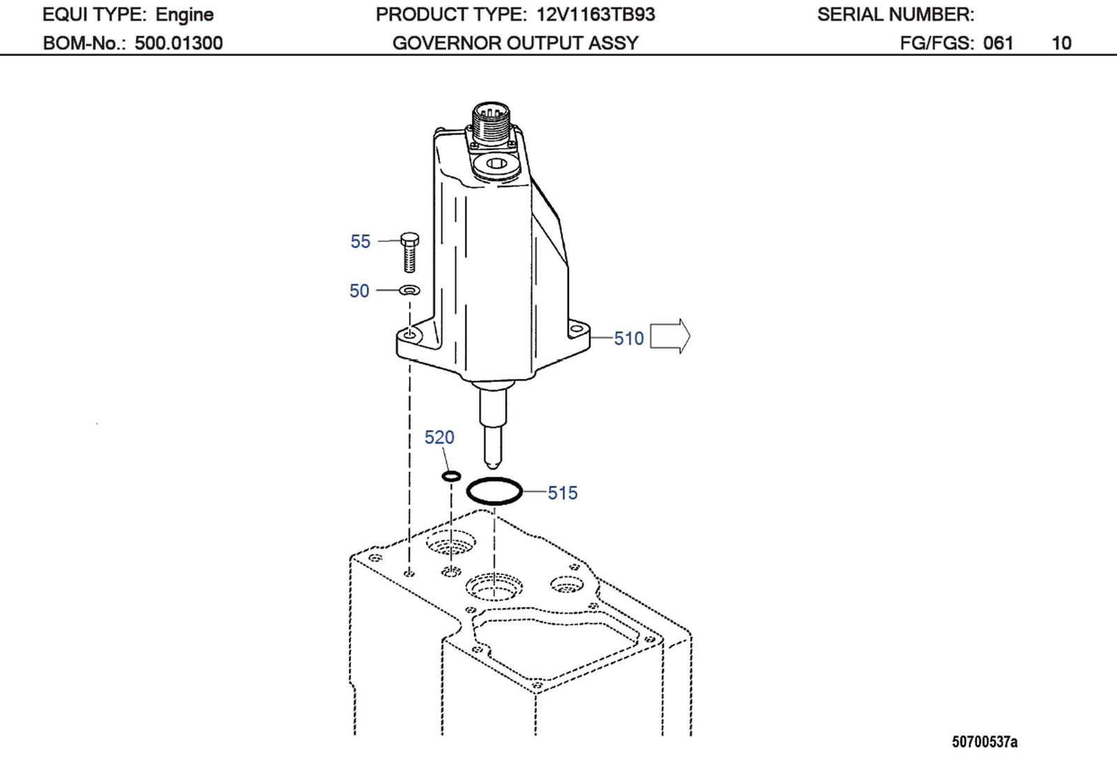 MTU 5205304131 Technical Engineering Exploded View