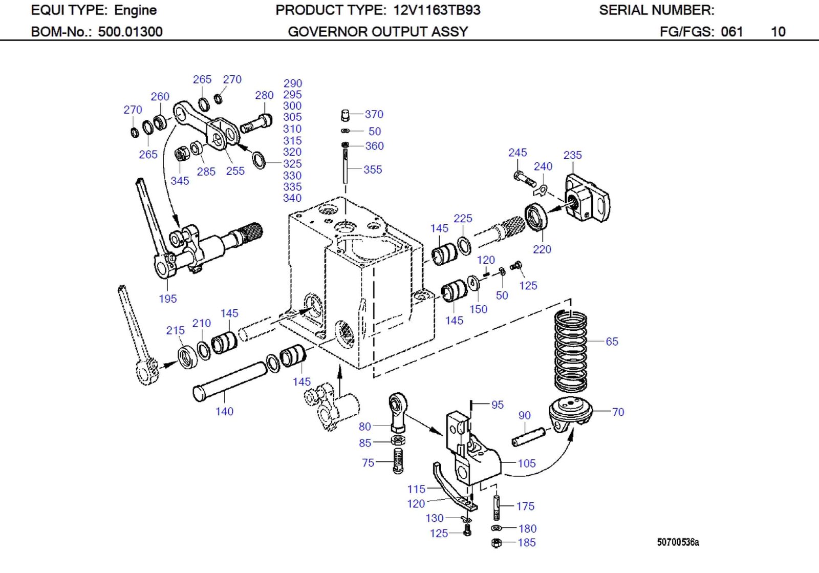 MTU 5080612350 Technical Engineering Exploded View