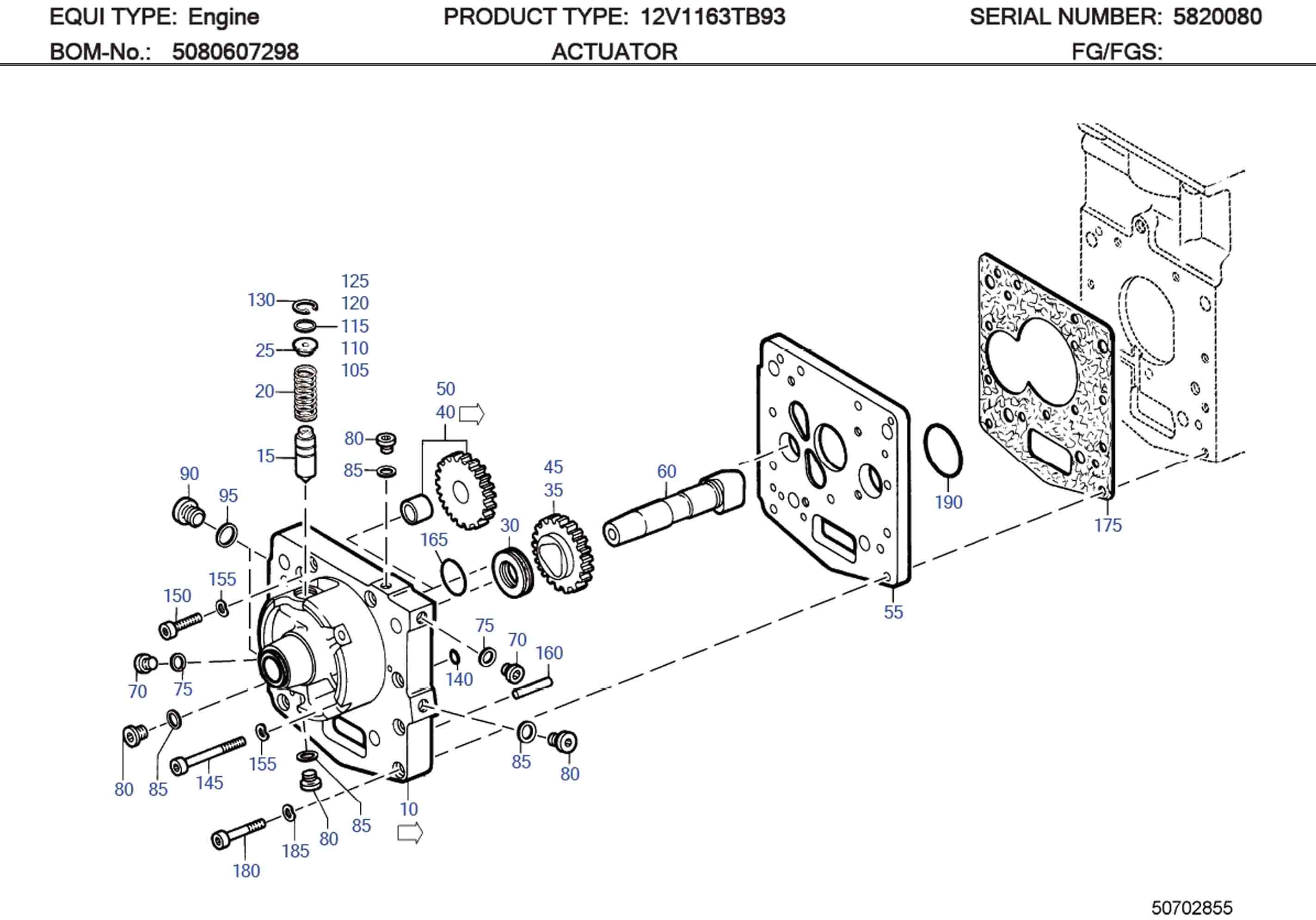 MTU 5080611280 Technical Engineering Exploded View