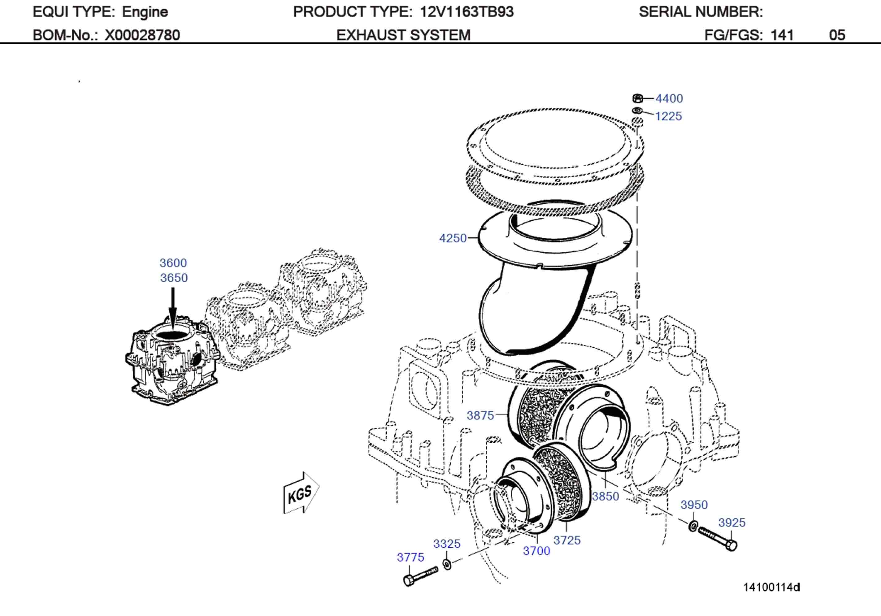 MTU 5841421391 Technical Engineering Exploded View