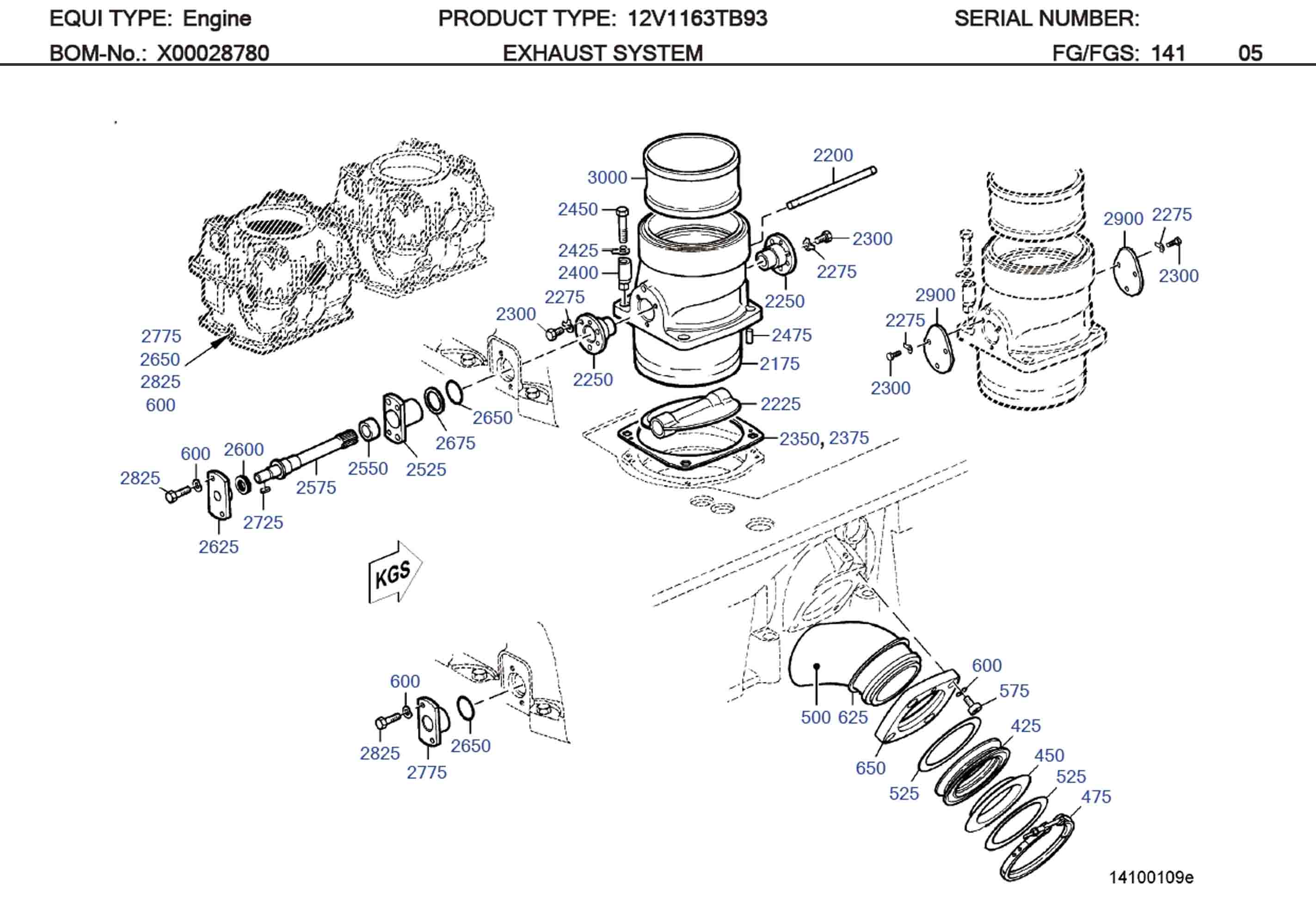 MTU 5841420445 Technical Engineering Exploded View