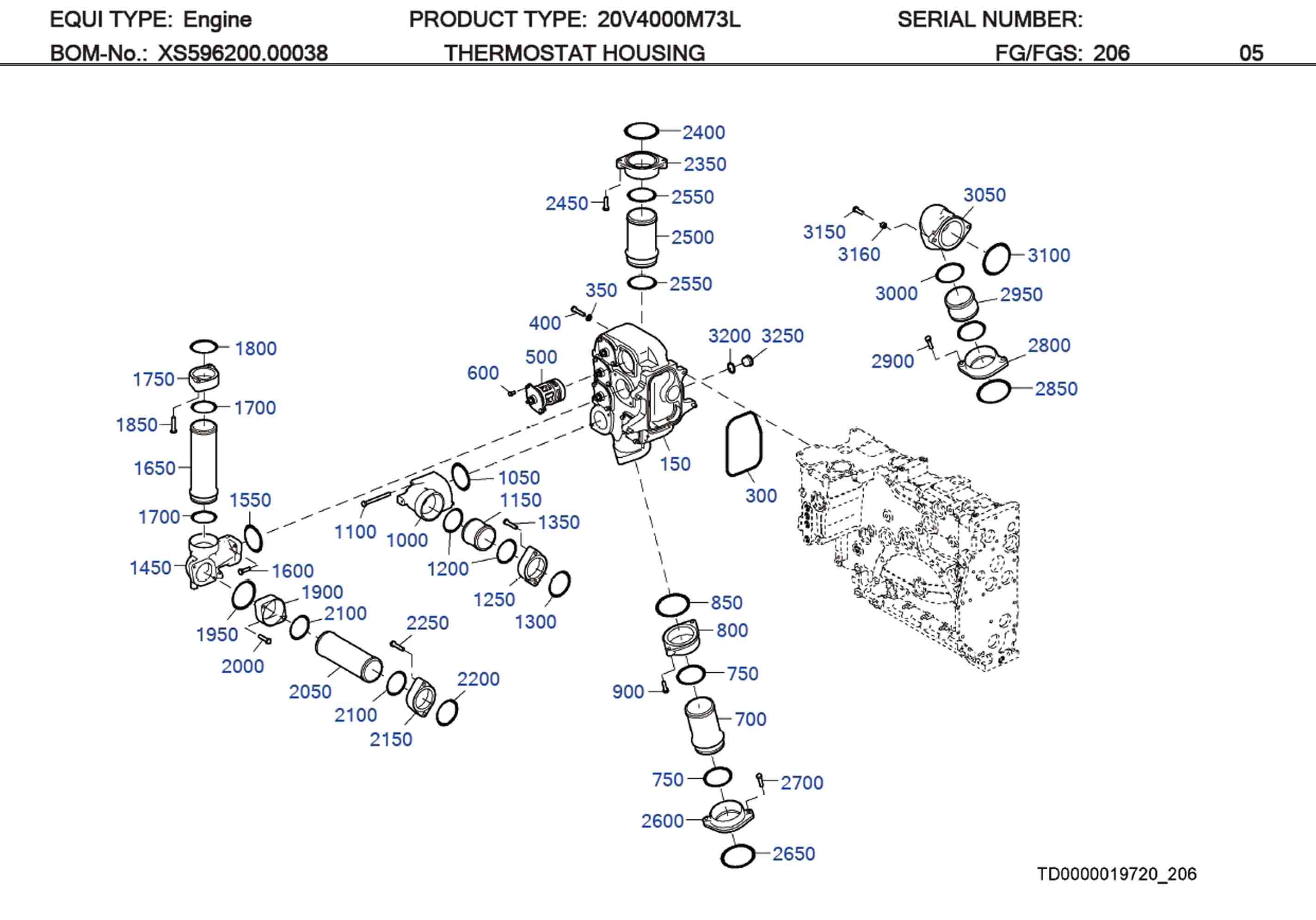 MTU 4000 Parts X59620600009 THERMAL ACTUATOR