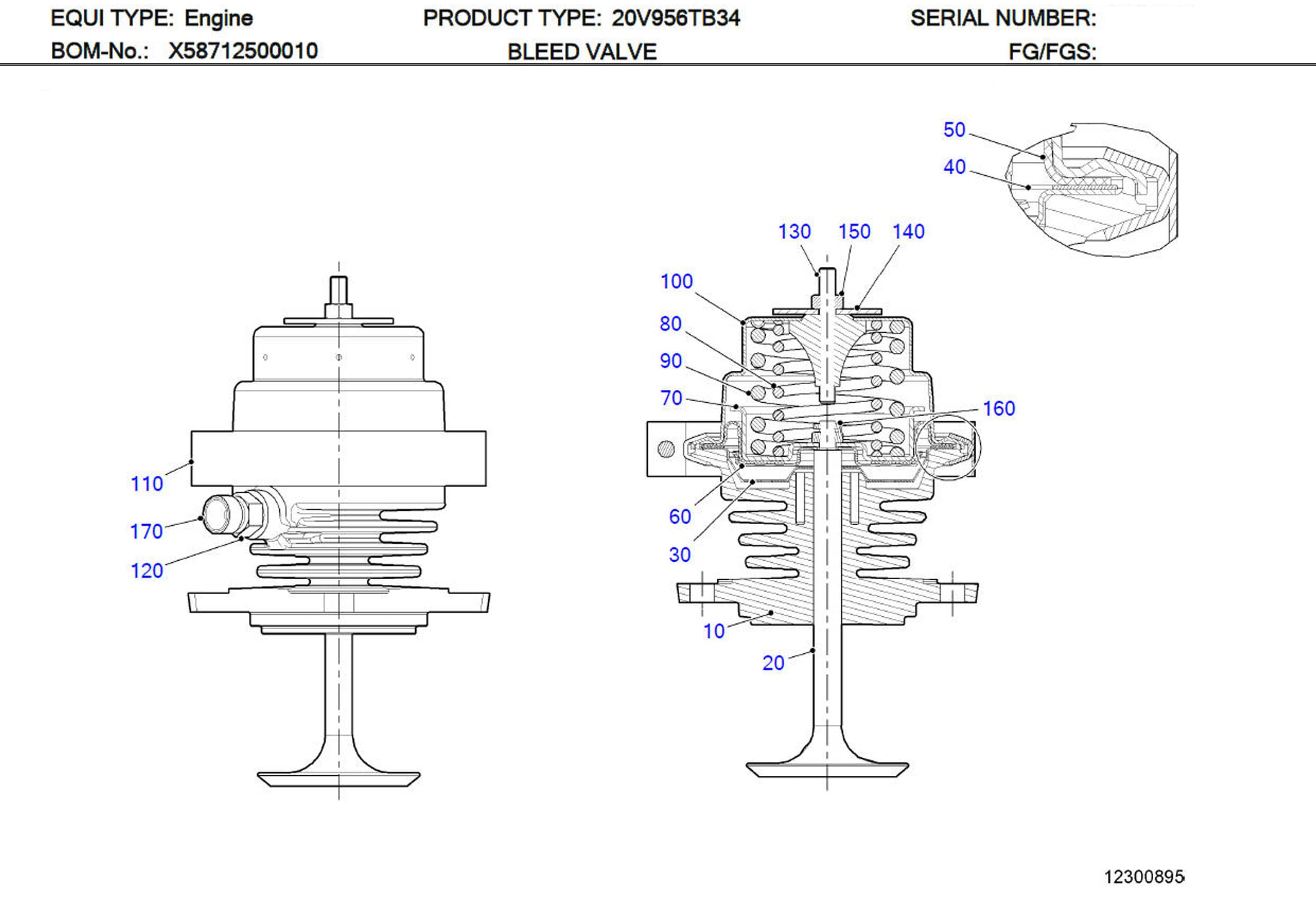 MTU X54514100028 Technical Engineering Exploded View