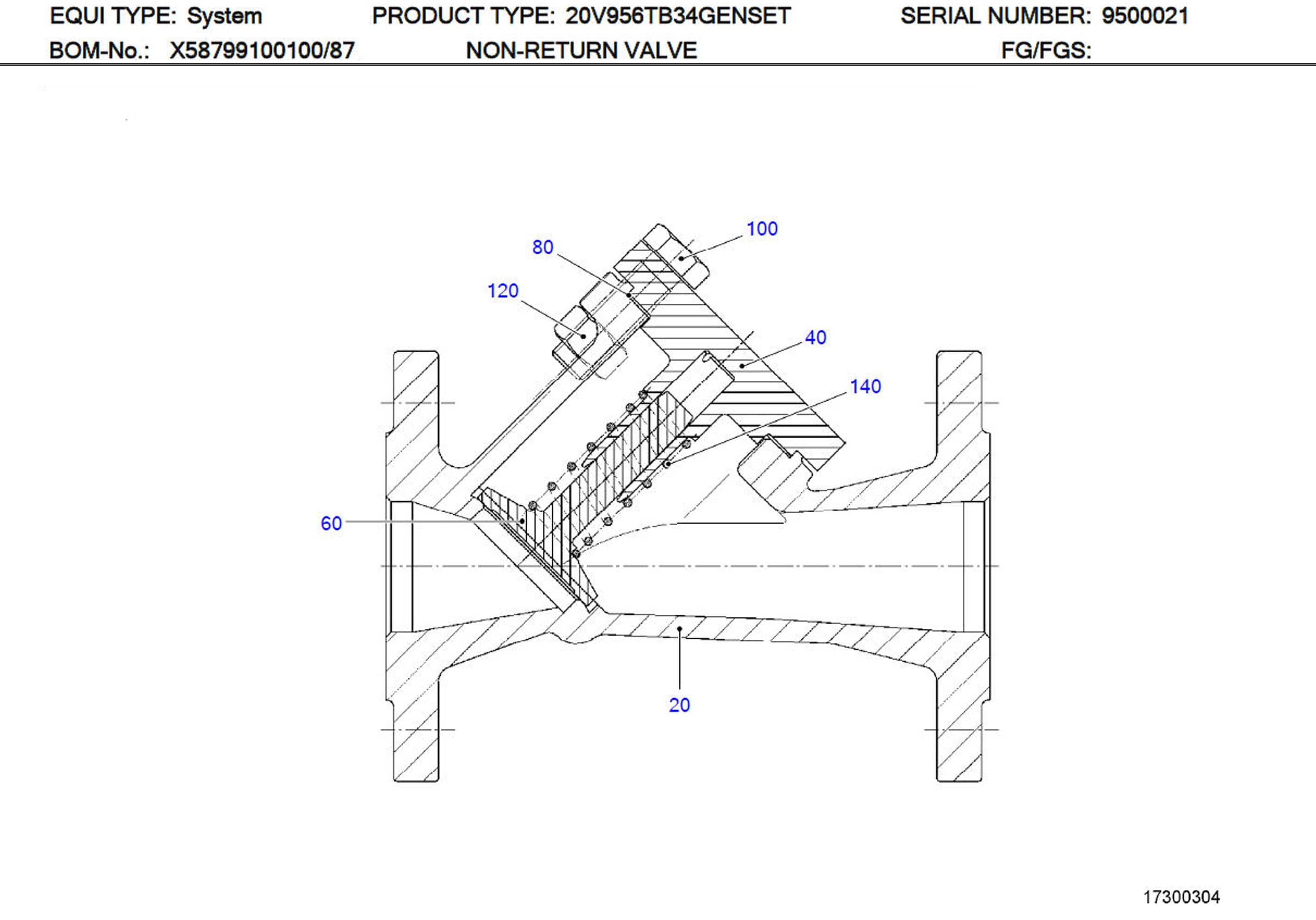 MTU XP58799100596 Technical Engineering Exploded View