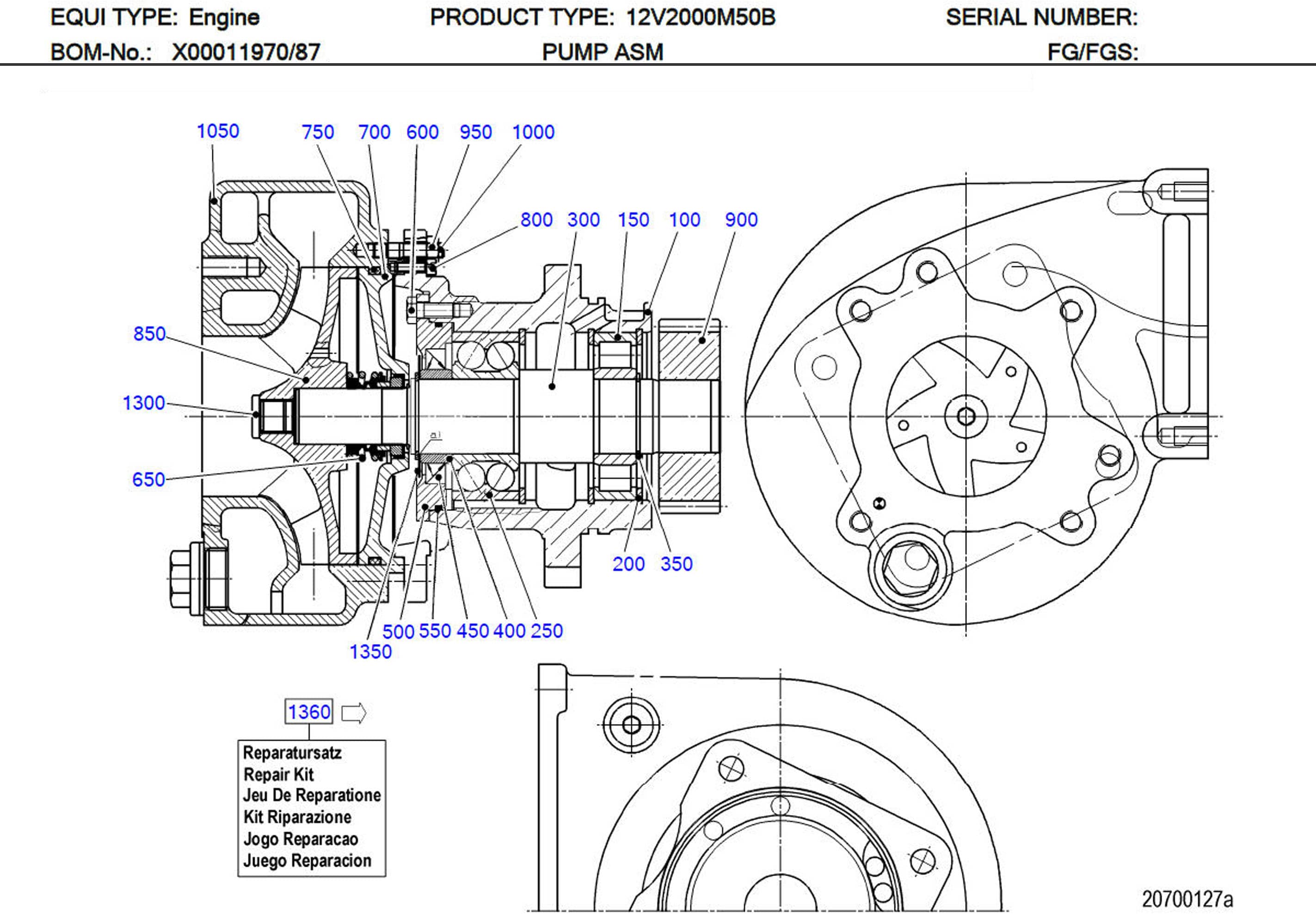 MTU EX53620700005/87 Technical Engineering Exploded View