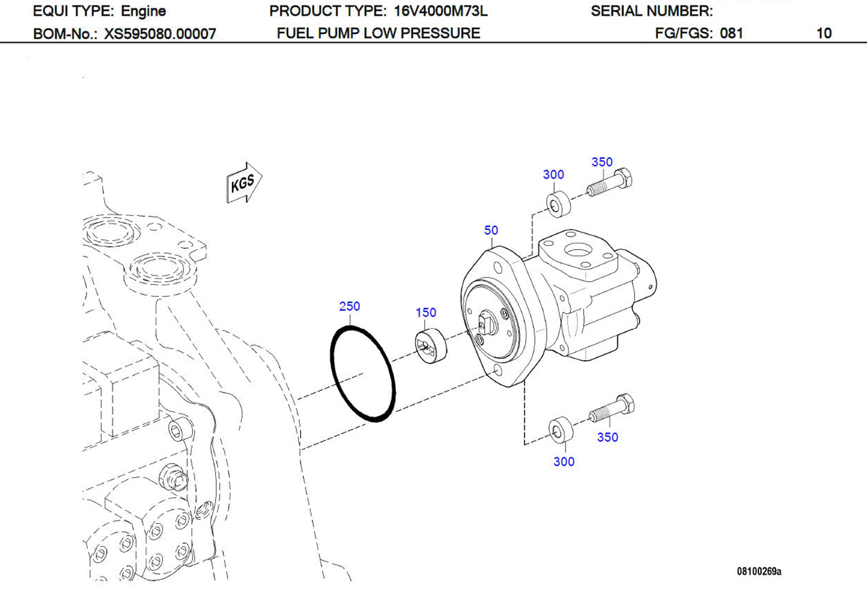 MTU X52808100014 Technical Engineering Exploded View