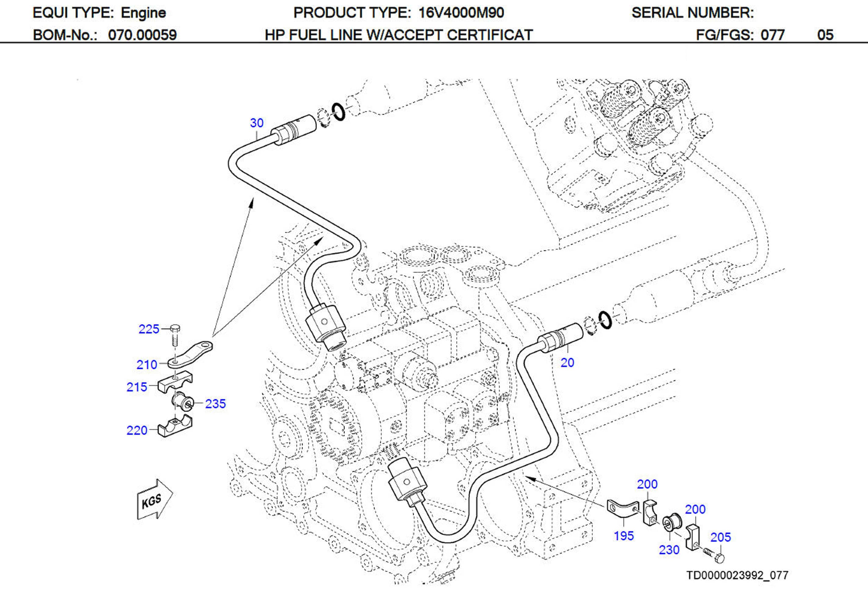 MTU 5260900376 Technical Engineering Exploded View