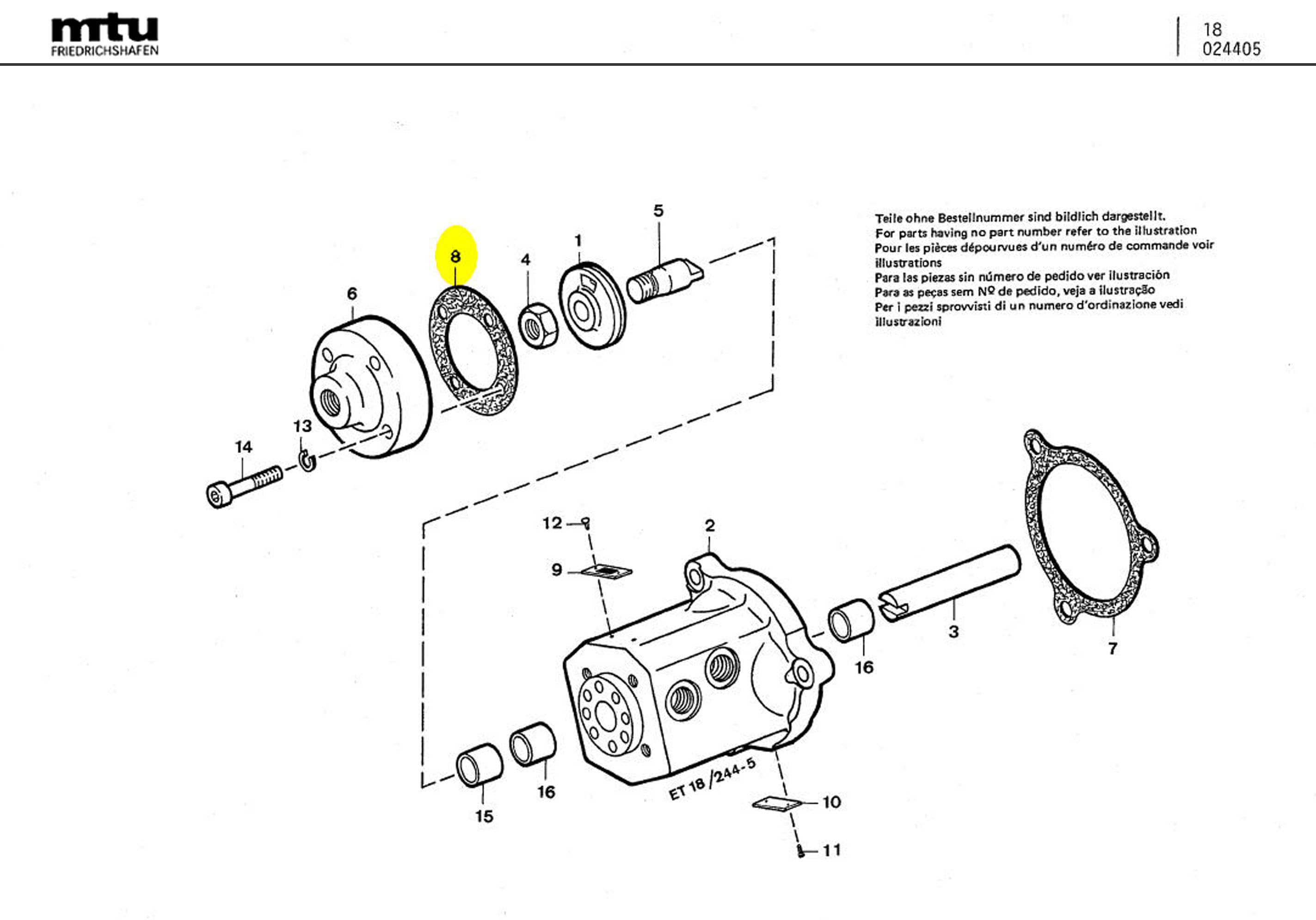 MTU 0001750080 Technical Engineering Exploded View