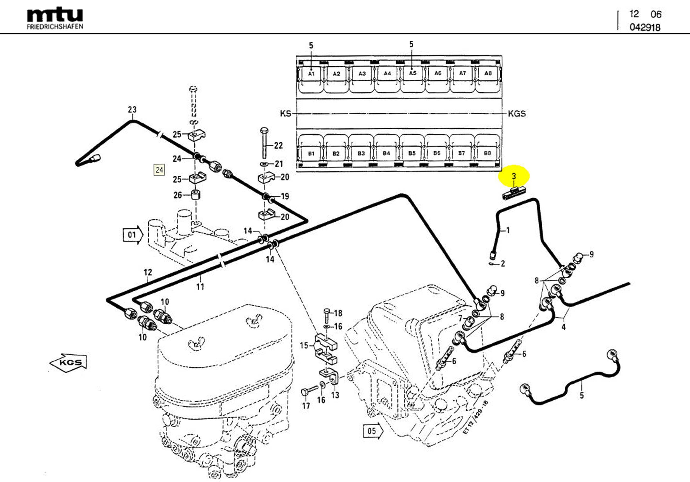 MTU 5370780038 Technical Engineering Exploded View