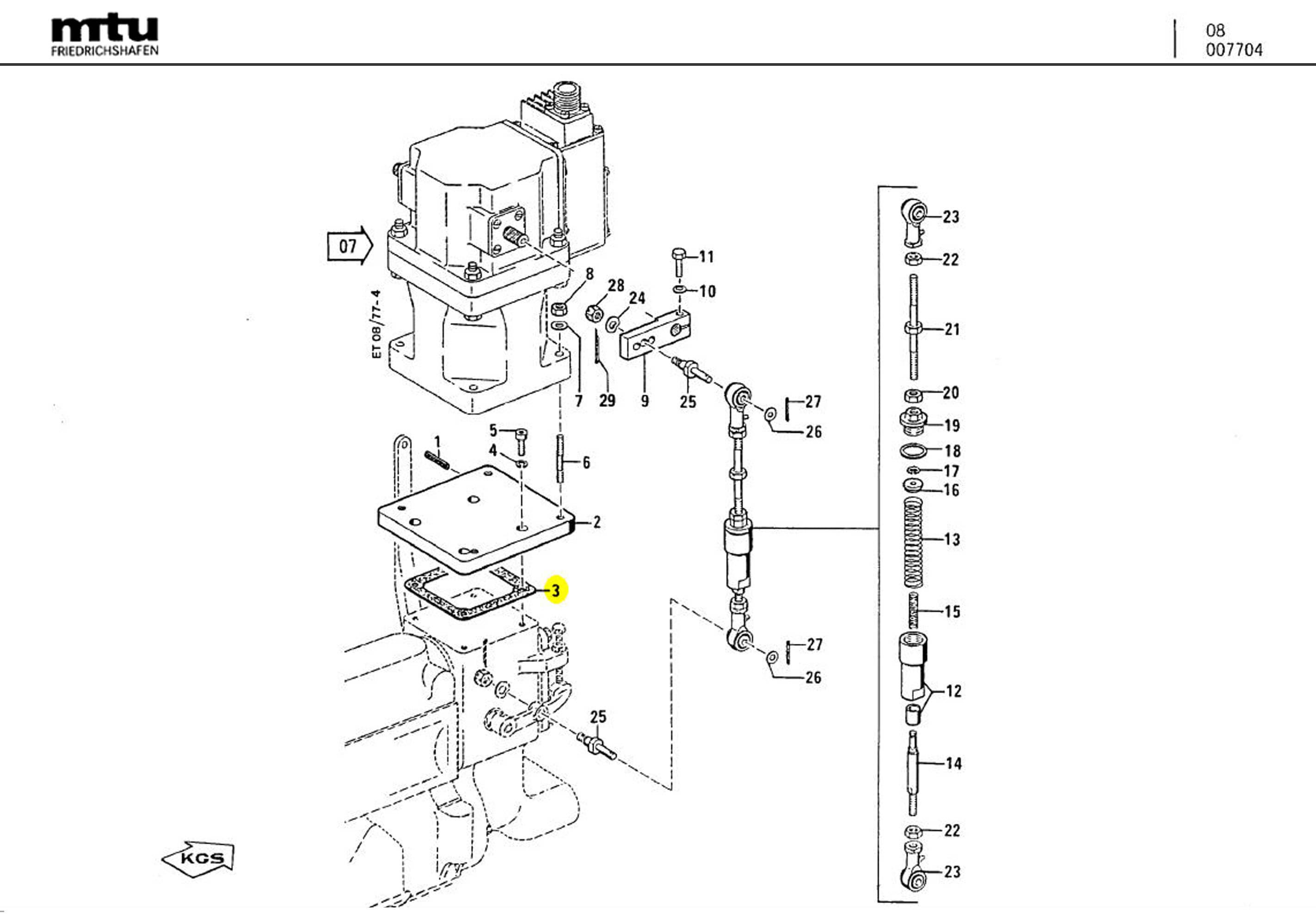 MTU 5550630180 Technical Engineering Exploded View