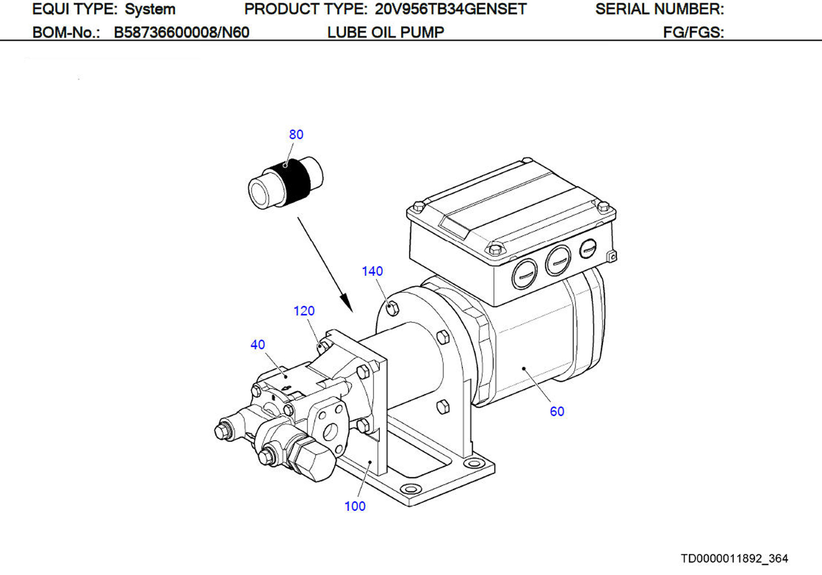 MTU 8492500001 Technical Engineering Exploded View