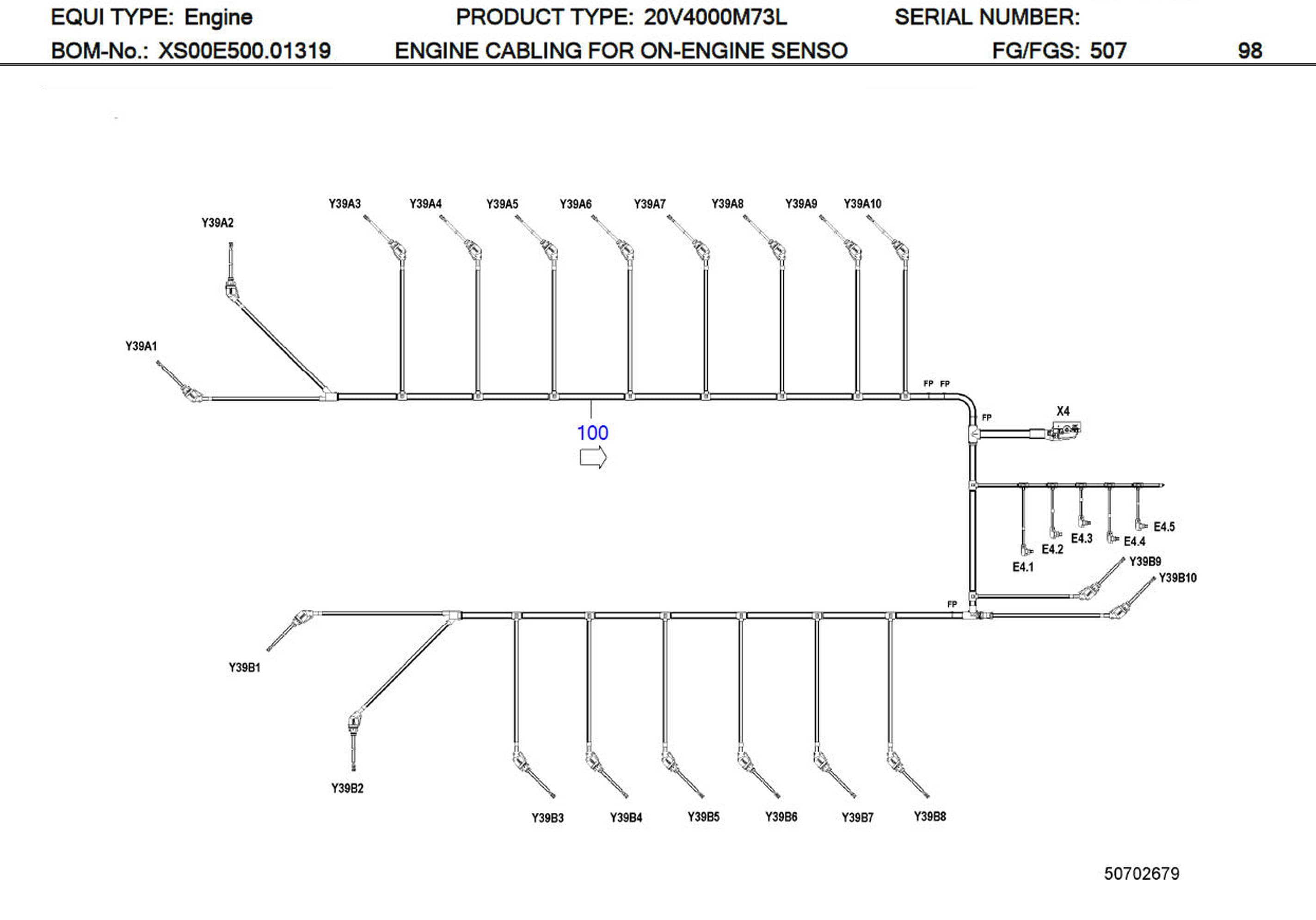 MTU X00E50700741 Technical Engineering Exploded View