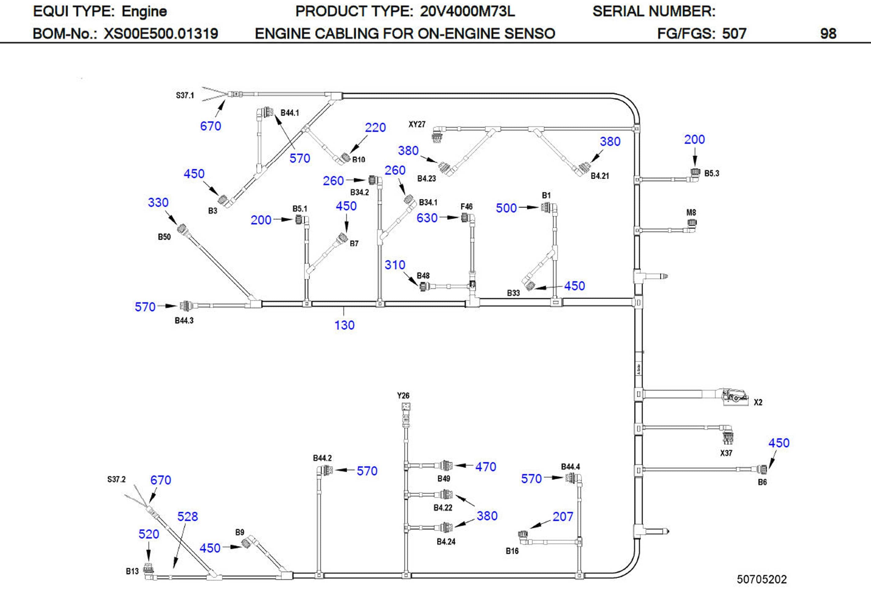 MTU X00E50700858 Technical Engineering Exploded View