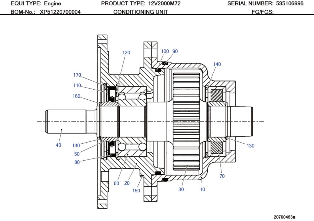 MTU 8699970499 Technical Engineering Exploded View