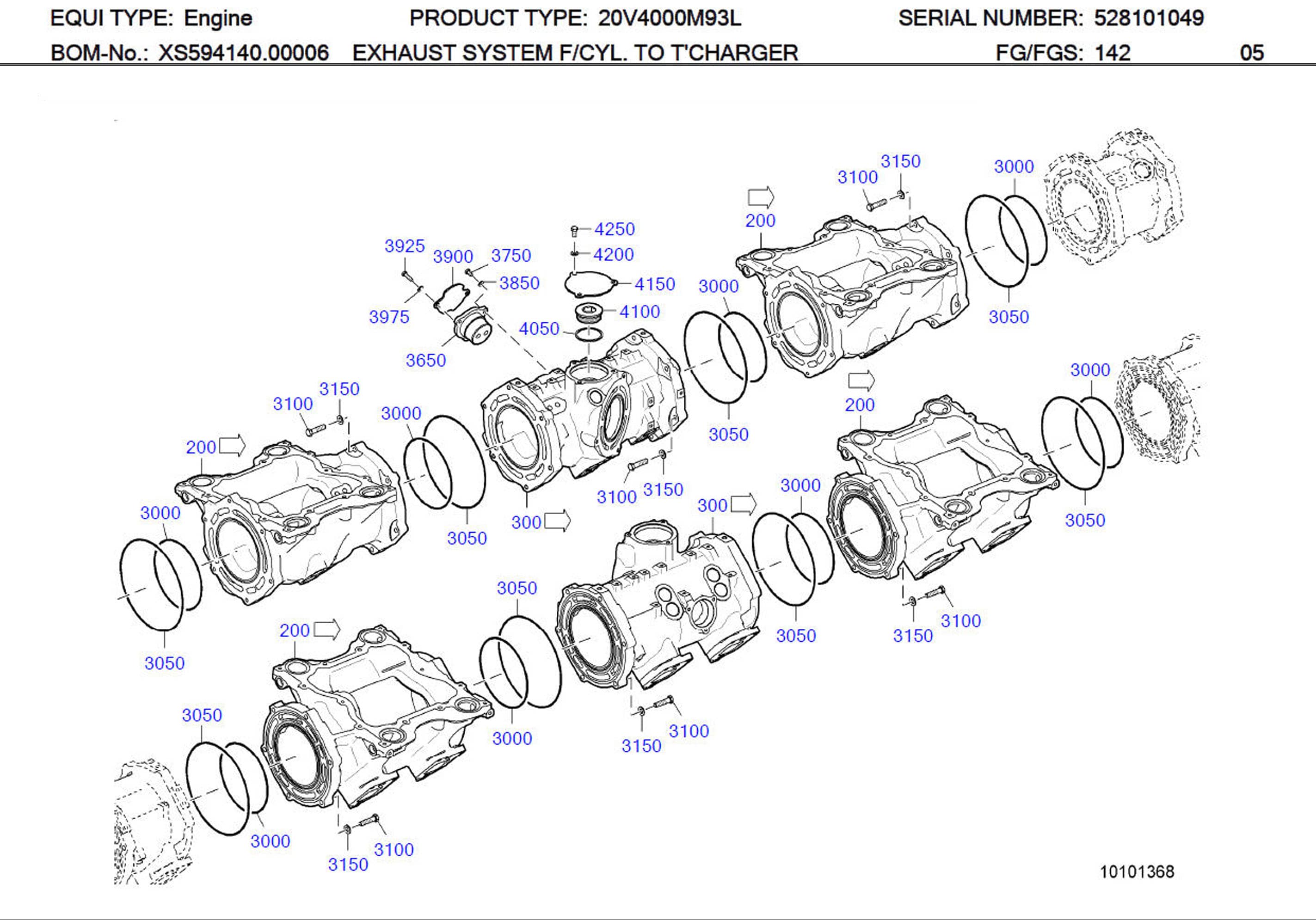 MTU 700429258000 Technical Engineering Exploded View