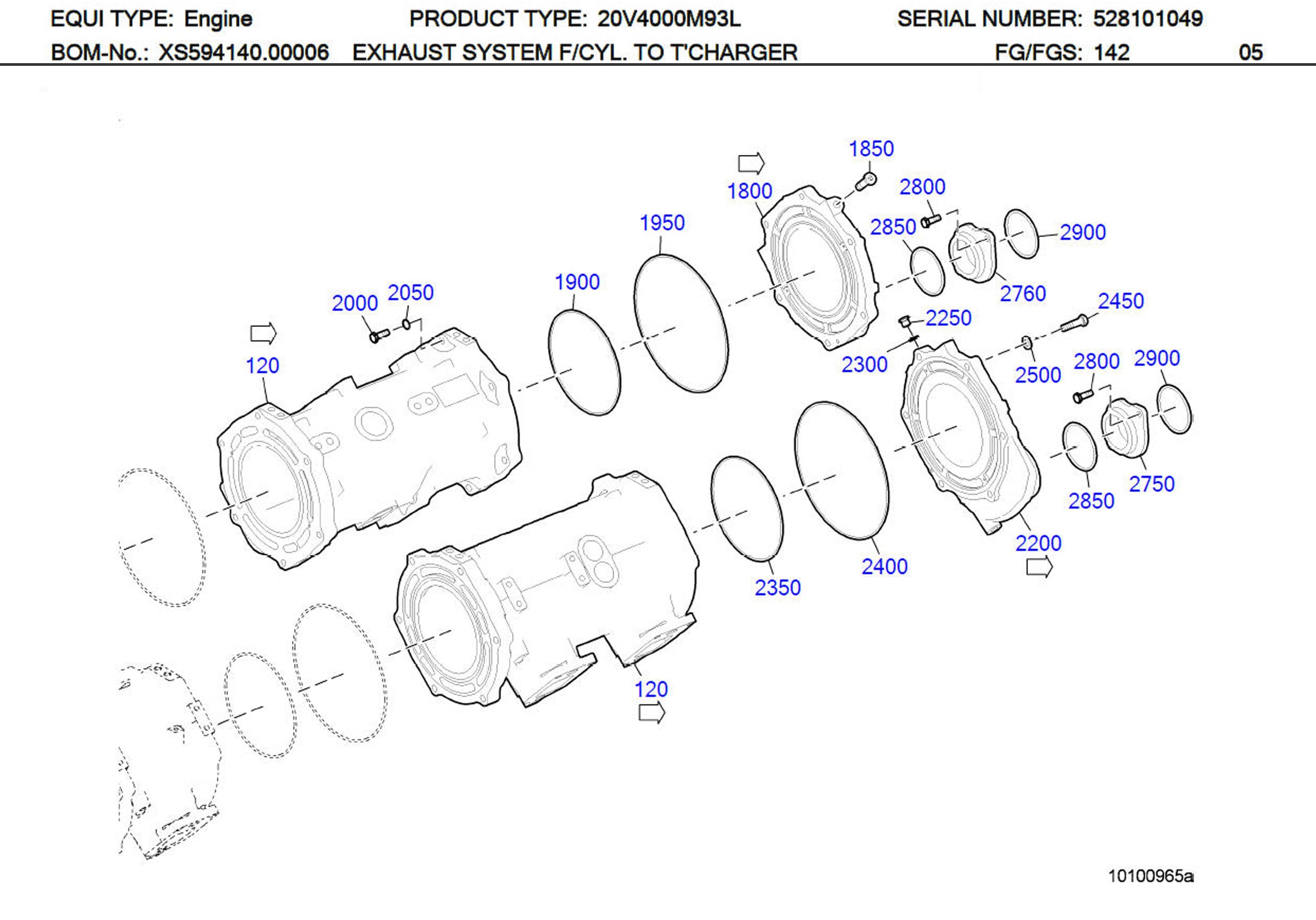 MTU 700429083000 Technical Engineering Exploded View