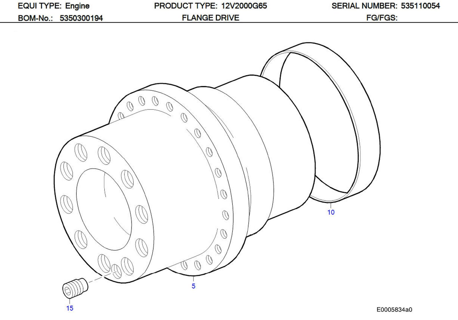MTU 5360320014 Technical Engineering Exploded View
