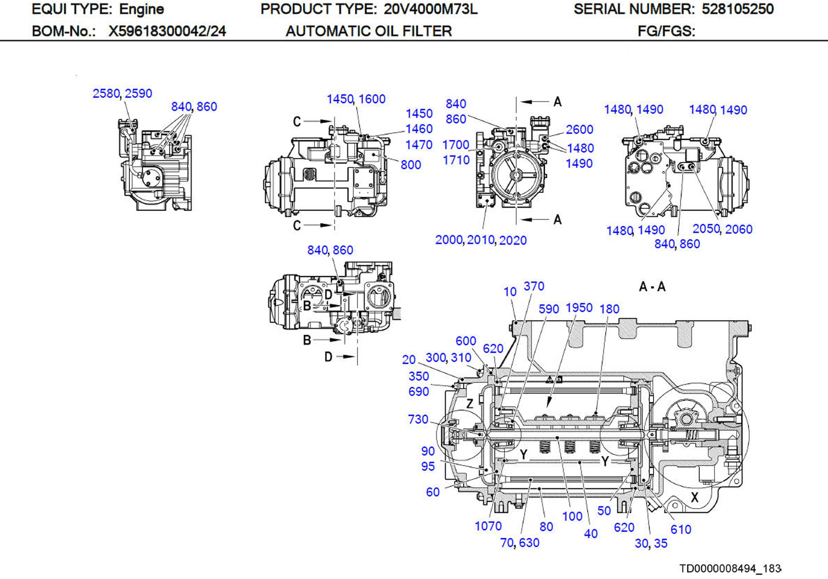MTU XP56918300055 Technical Engineering Exploded View