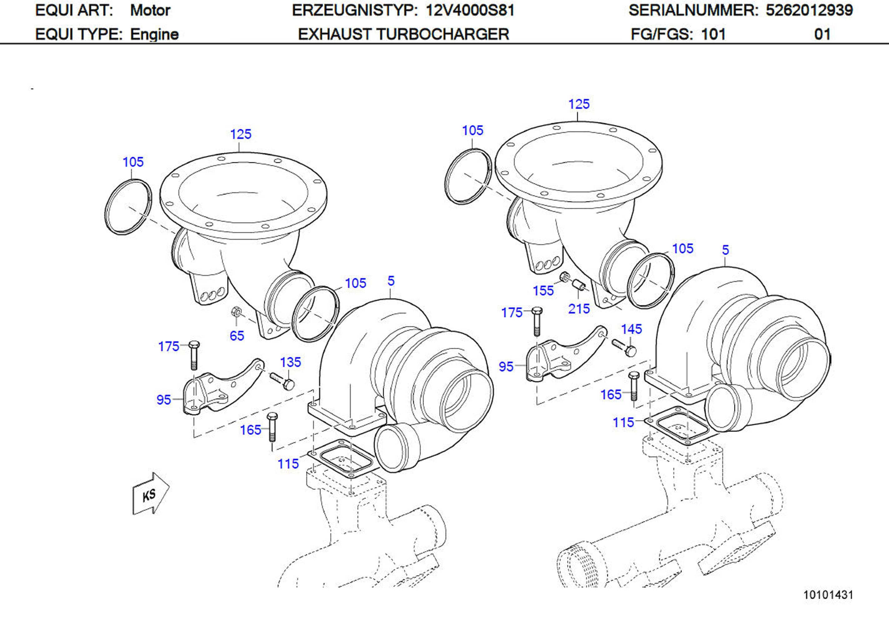 MTU 5249900605 Technical Engineering Exploded View