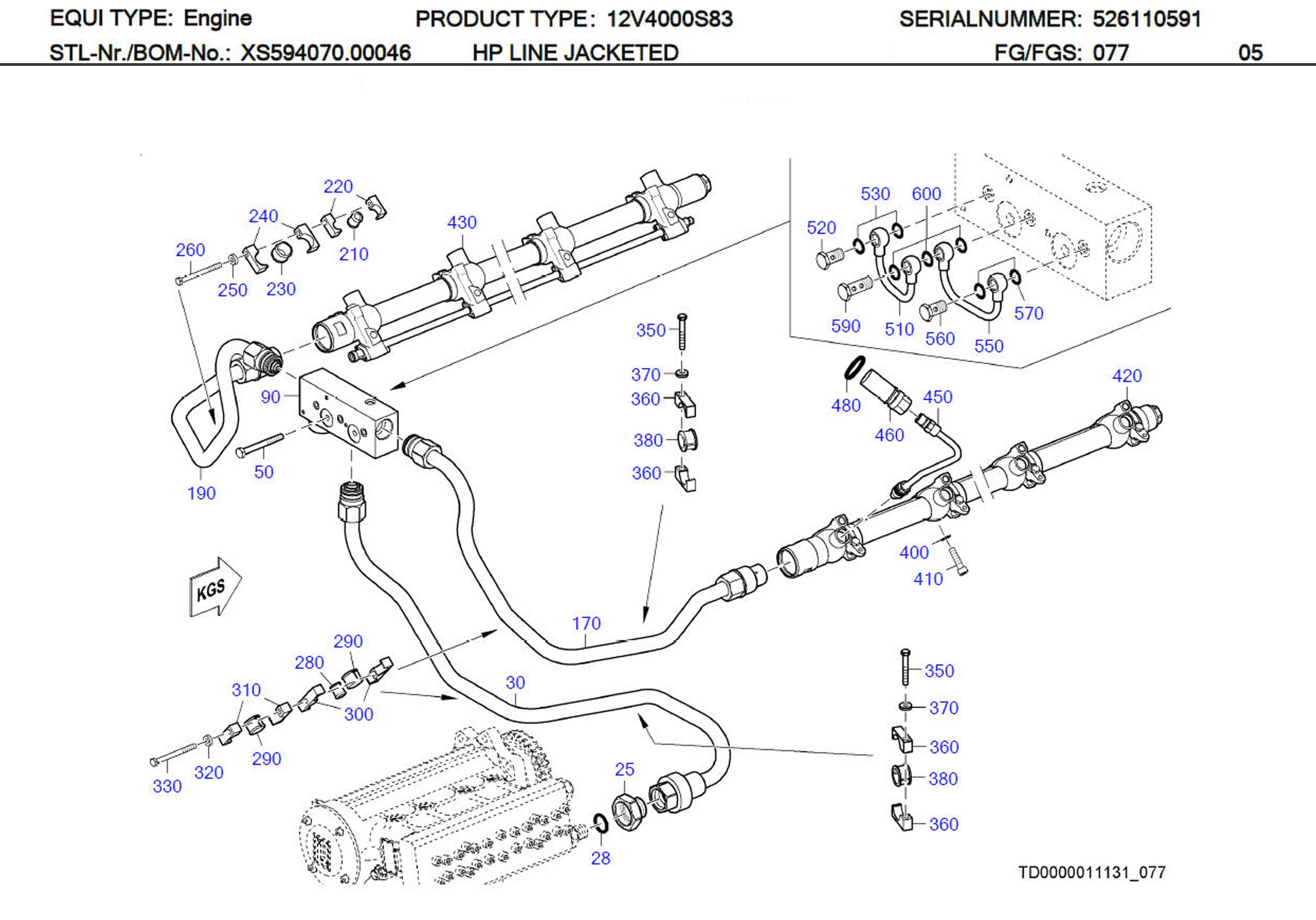 MTU 000912010014 Technical Engineering Exploded View