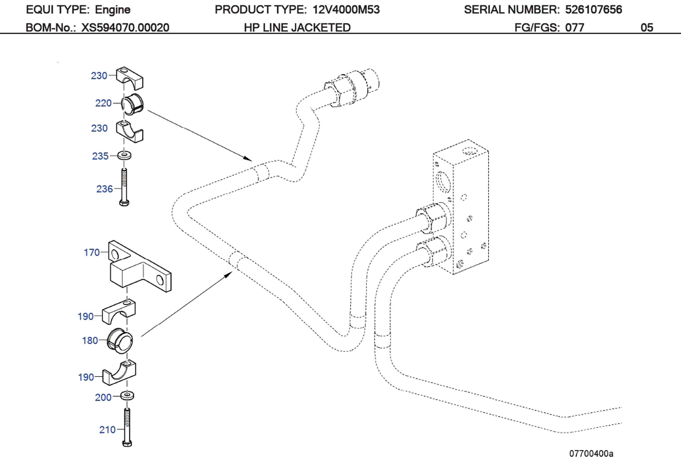 MTU X59399100007 Technical Engineering Exploded View