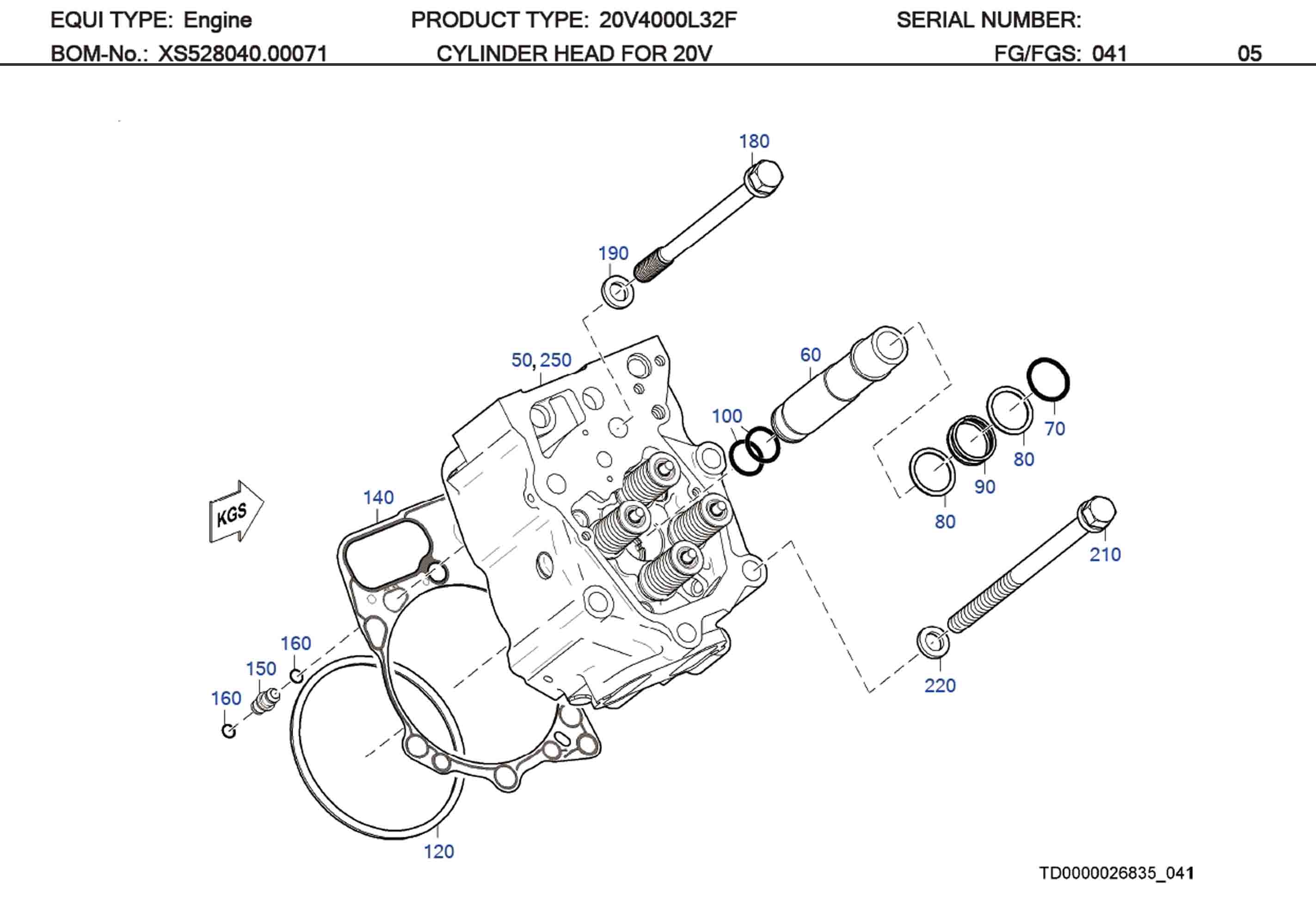MTU S-20056163 Technical Engineering Exploded View