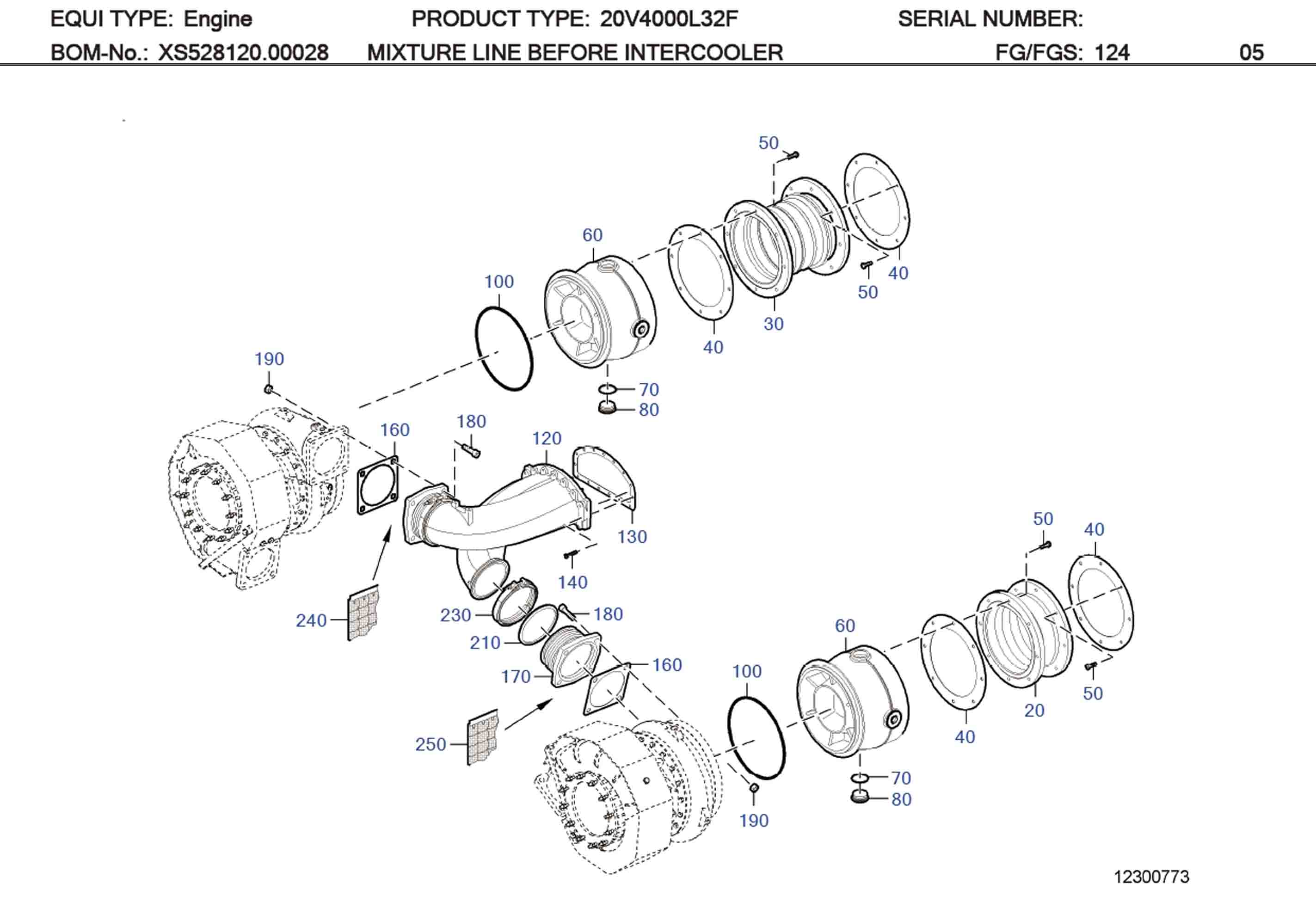 MTU X00011779 Technical Engineering Exploded View