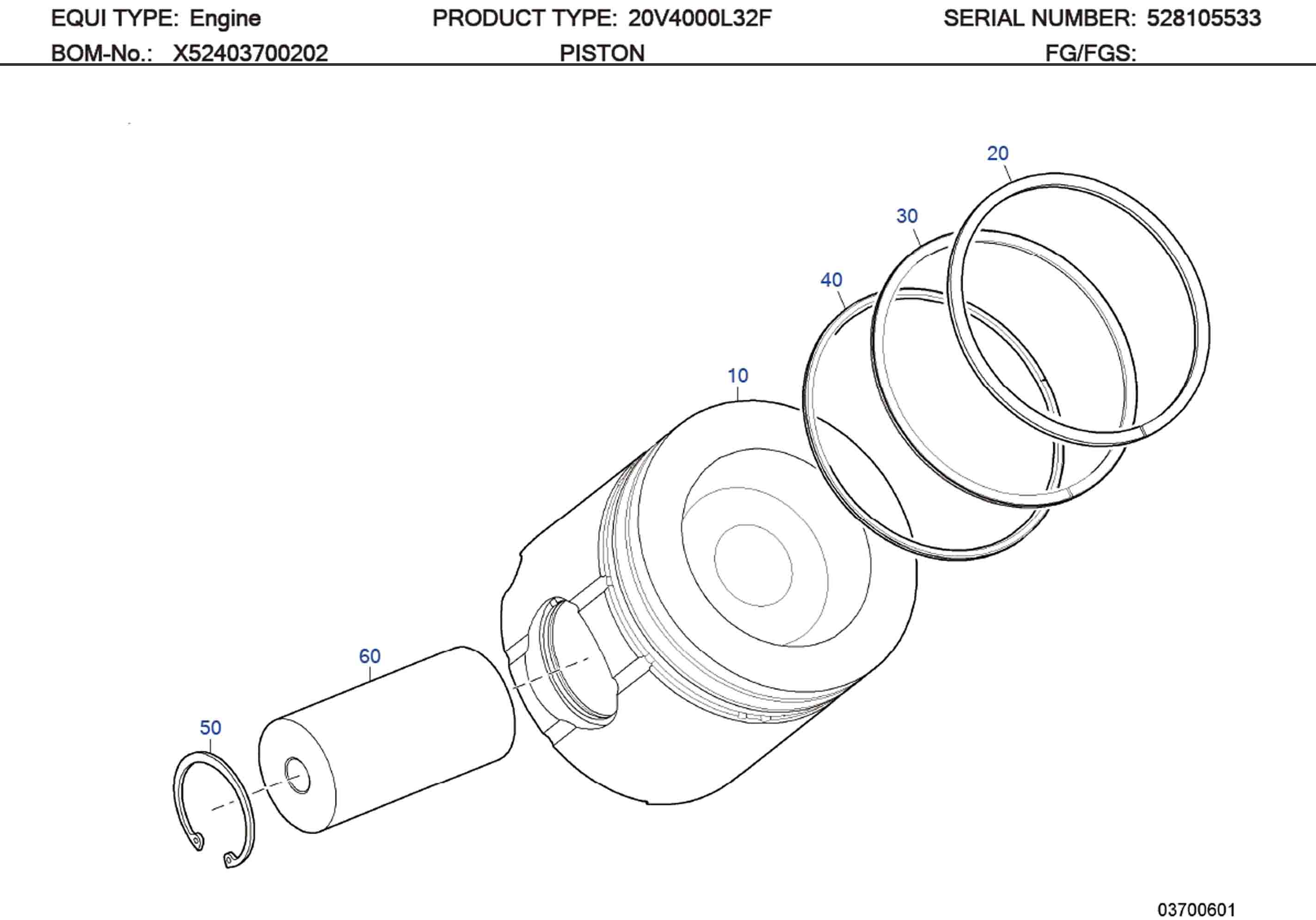 MTU 0090374419 Technical Engineering Exploded View