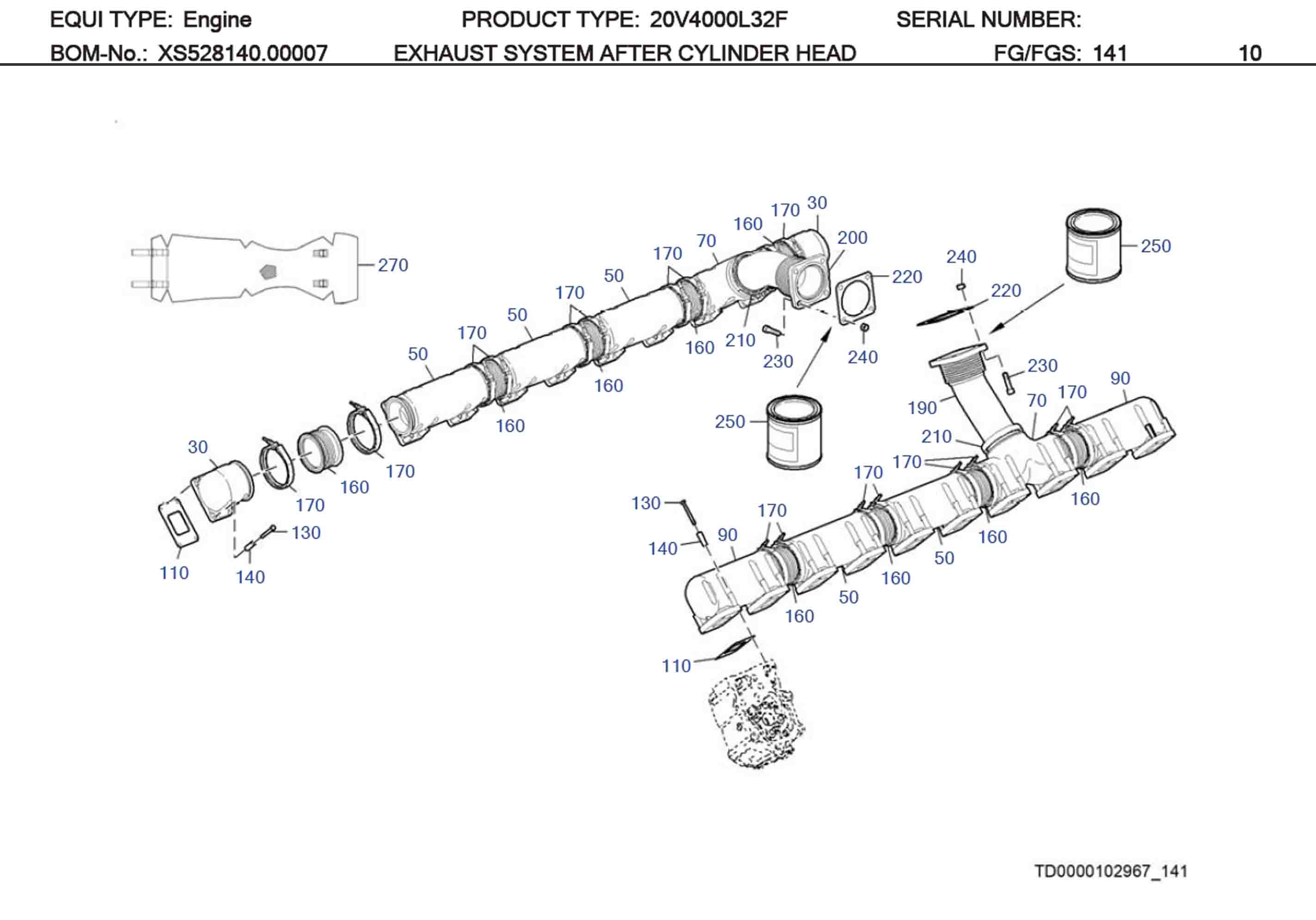 MTU X52414100123 Technical Engineering Exploded View