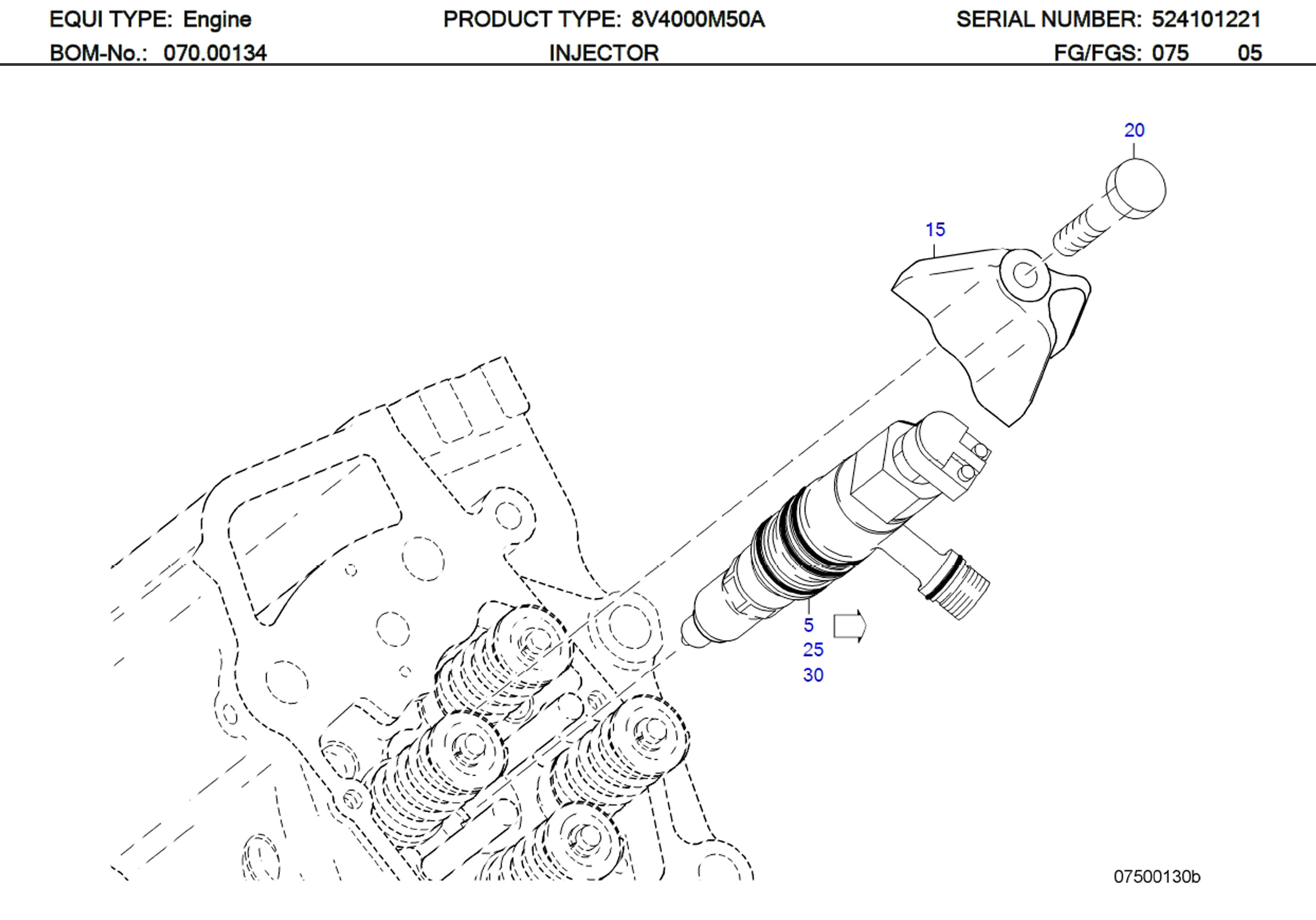 MTU EX52407500064 Technical Engineering Exploded View