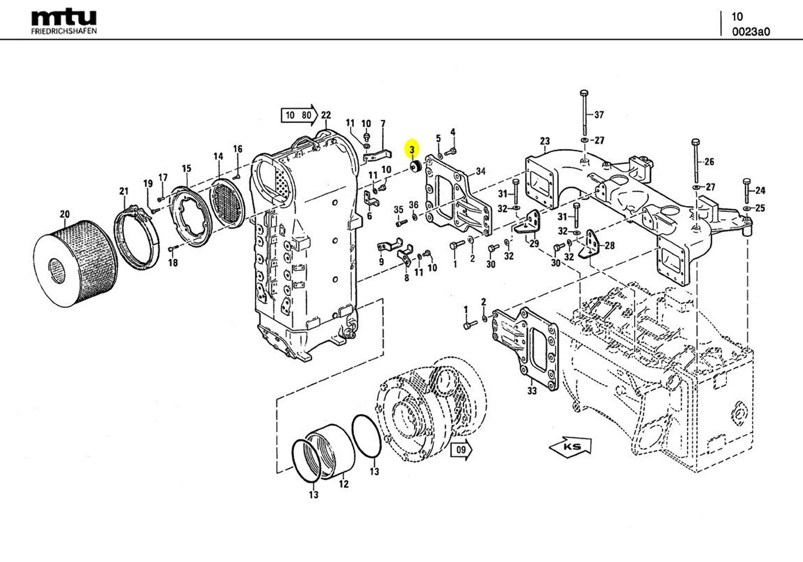 MTU 536E03003/1 Technical Engineering Exploded View