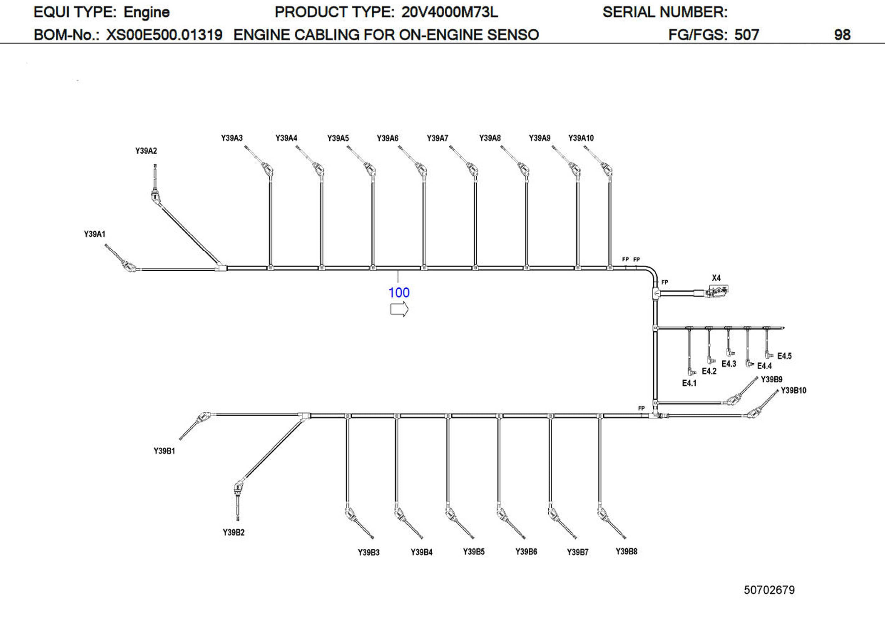 MTU X00E50700741 Technical Engineering Exploded View