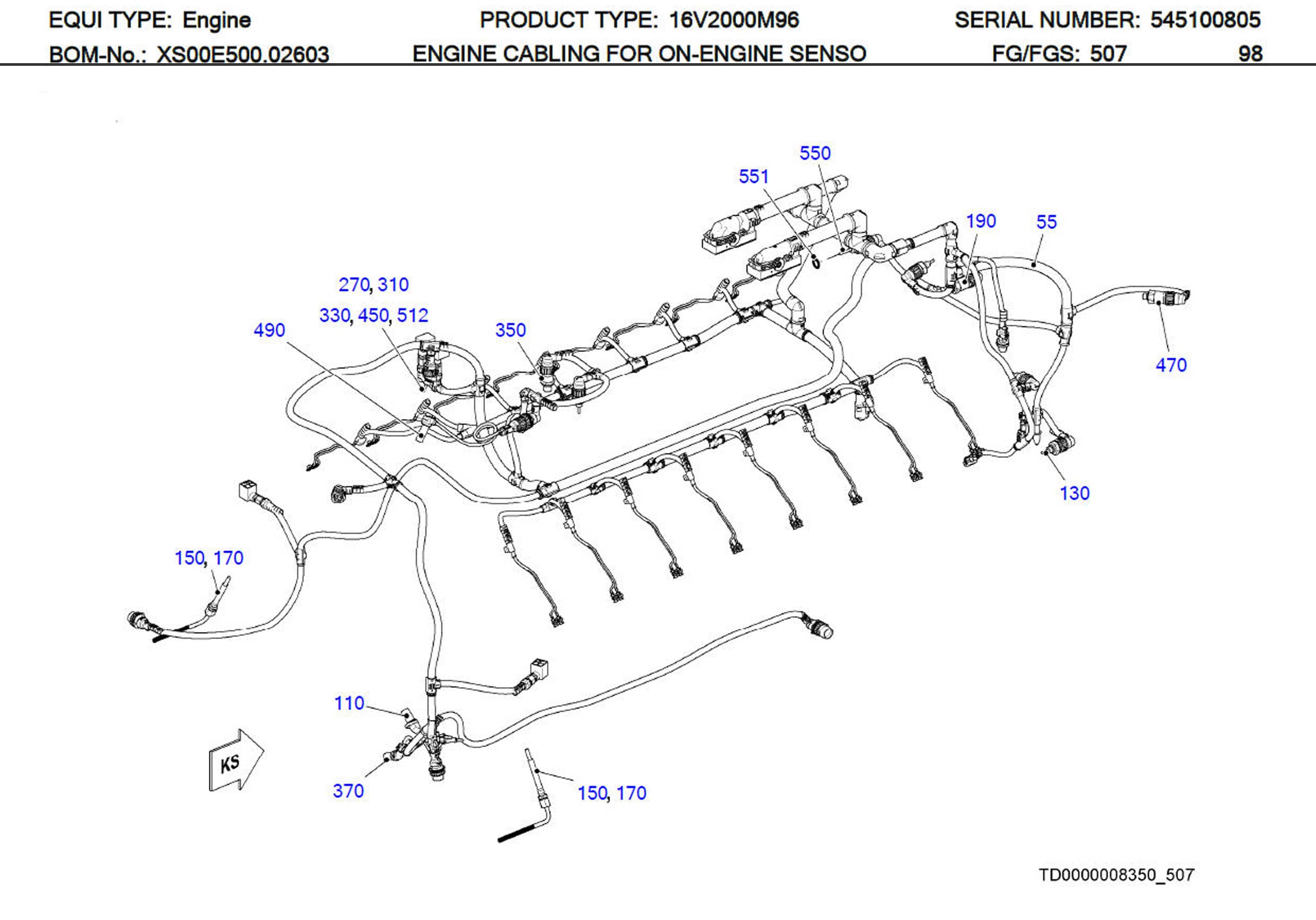 MTU X00E50214075 Technical Engineering Exploded View