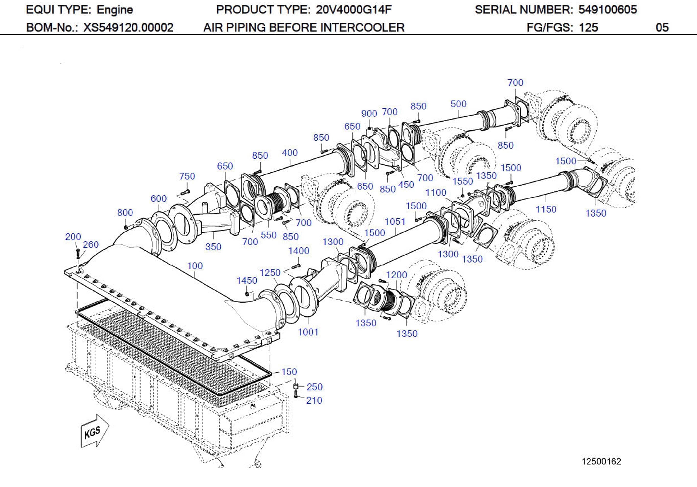 MTU X52499100022 Technical Engineering Exploded View
