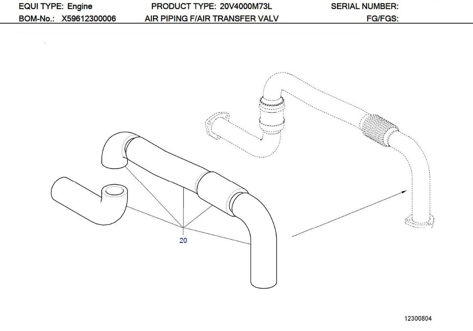 MTU XP59612300047 Technical Engineering Exploded View