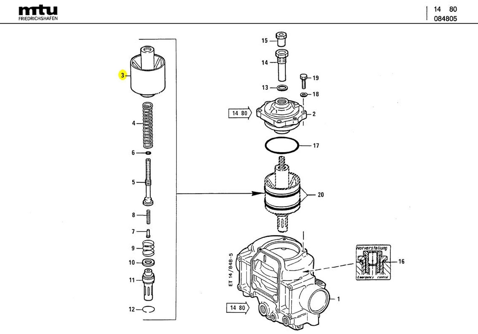 MTU 5552030388 Technical Engineering Exploded View