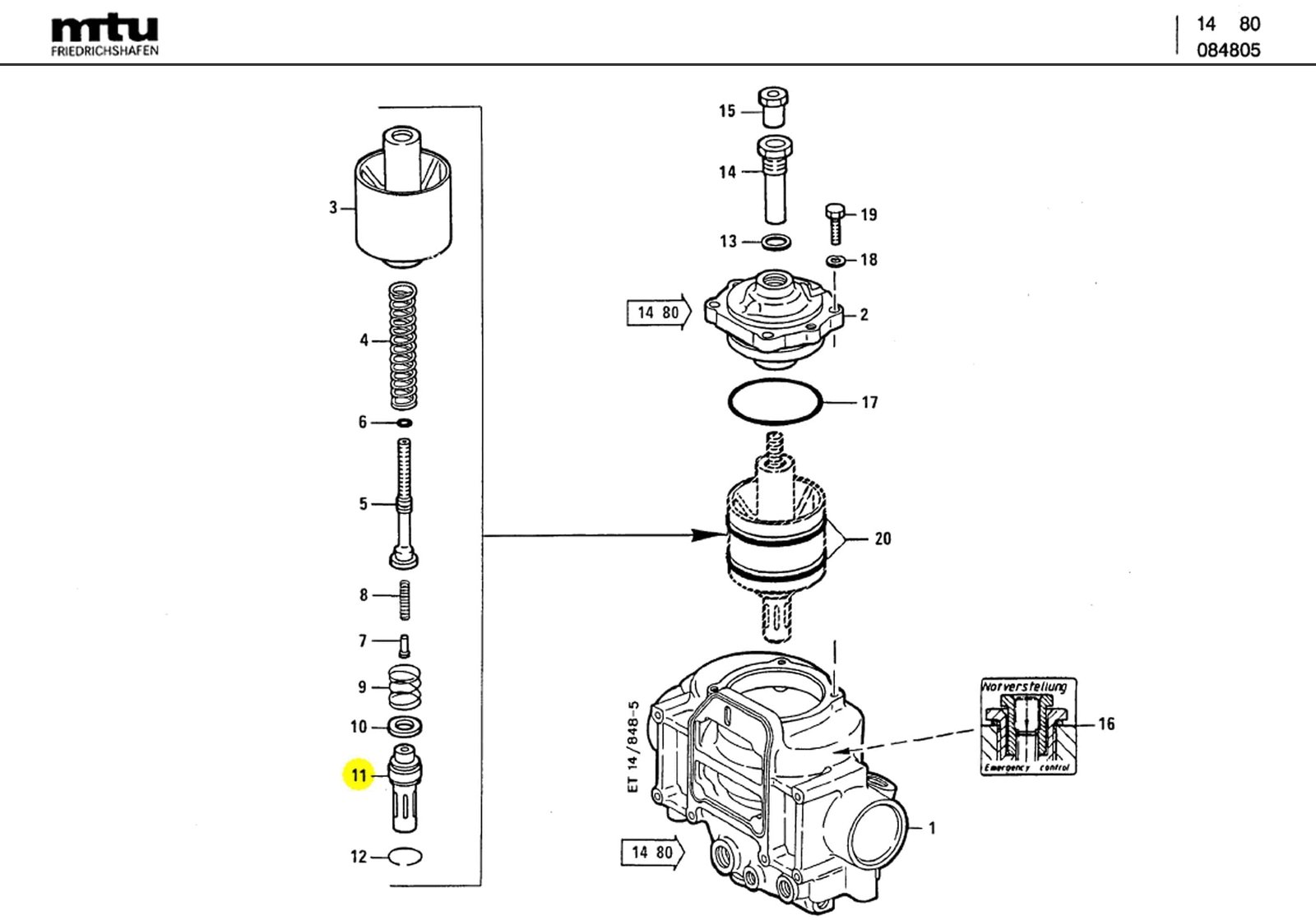 MTU 0002033288 Technical Engineering Exploded View