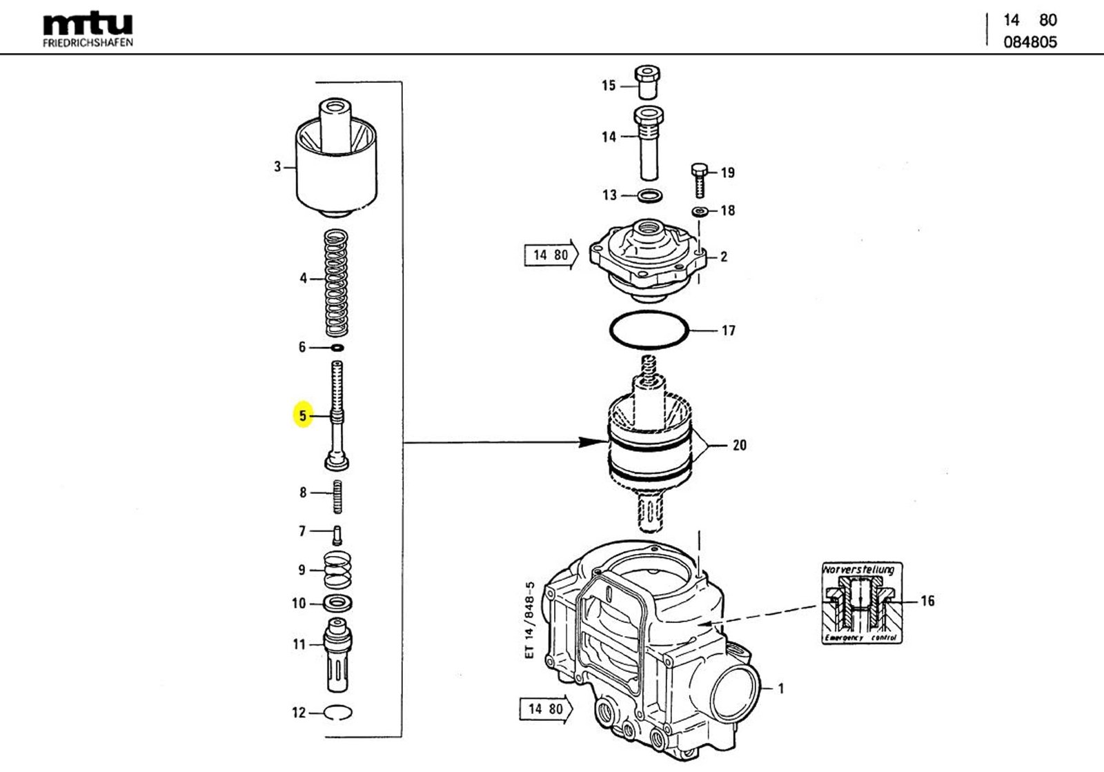 MTU 5842030562 Technical Engineering Exploded View