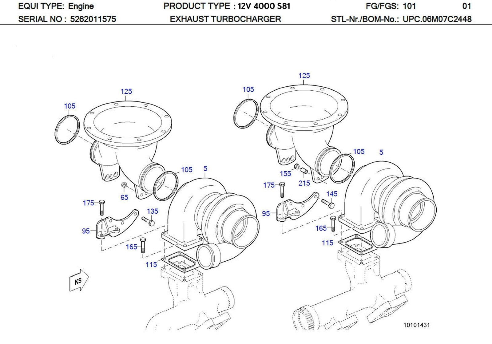 MTU 5244920181 Technical Engineering Exploded View