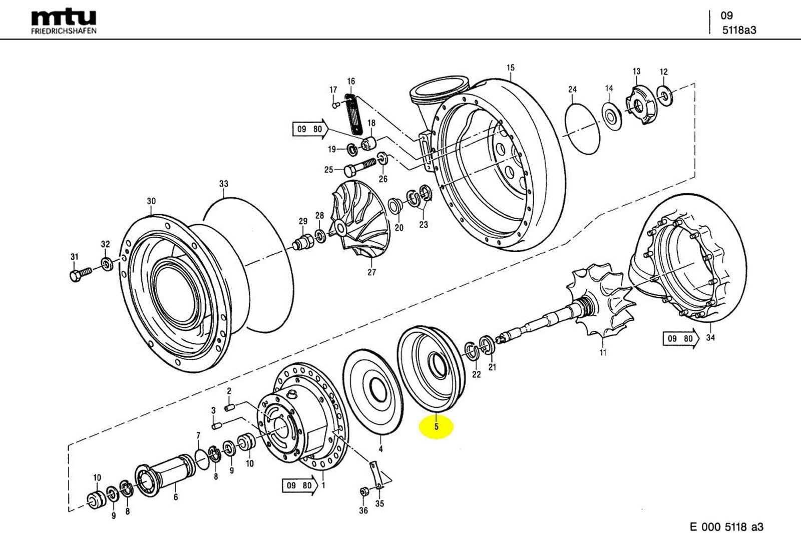 MTU 5110812603 Technical Engineering Exploded View