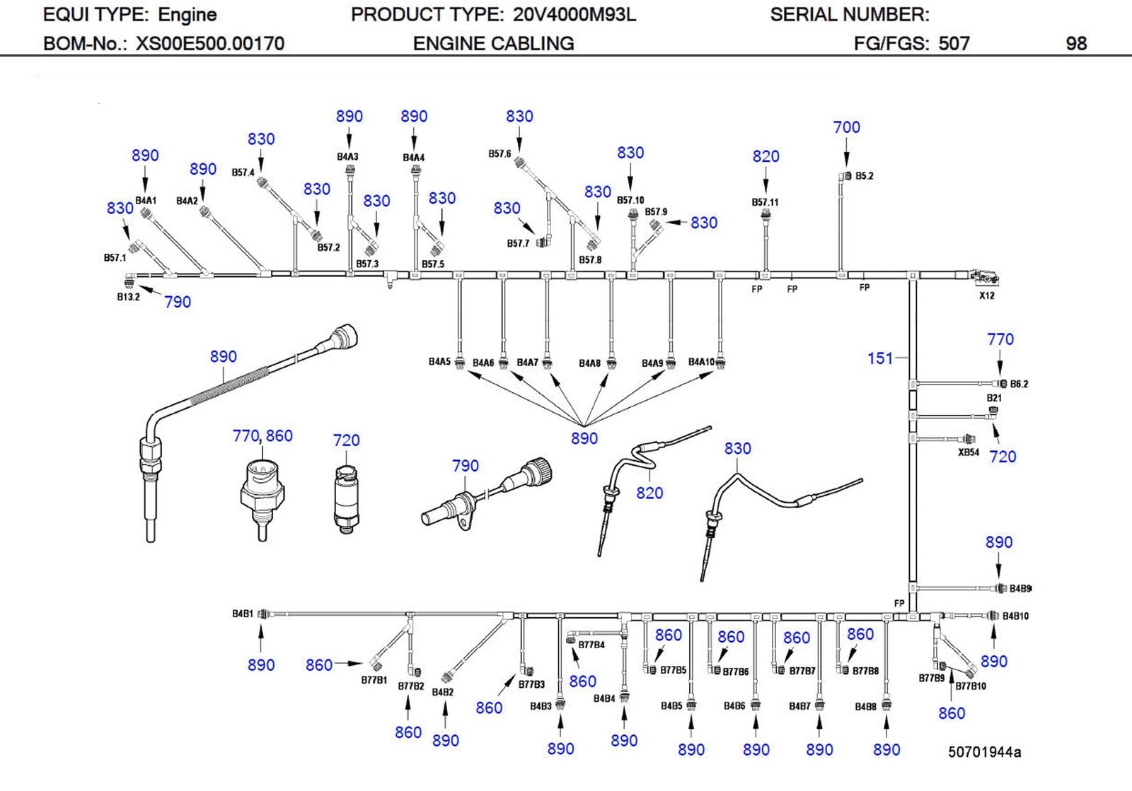 MTU 0005359960 Technical Engineering Exploded View