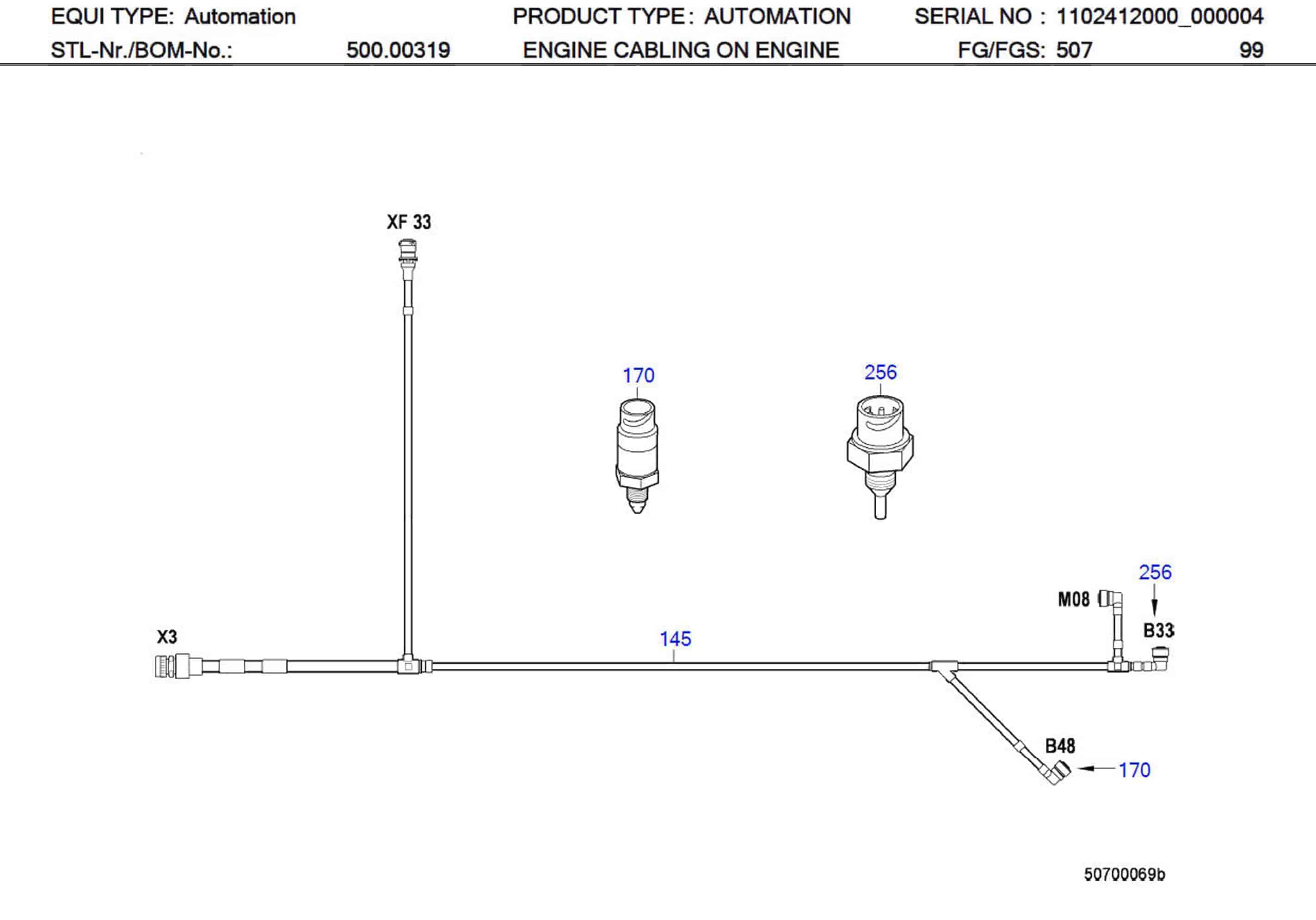 MTU X00038945 Technical Engineering Exploded View
